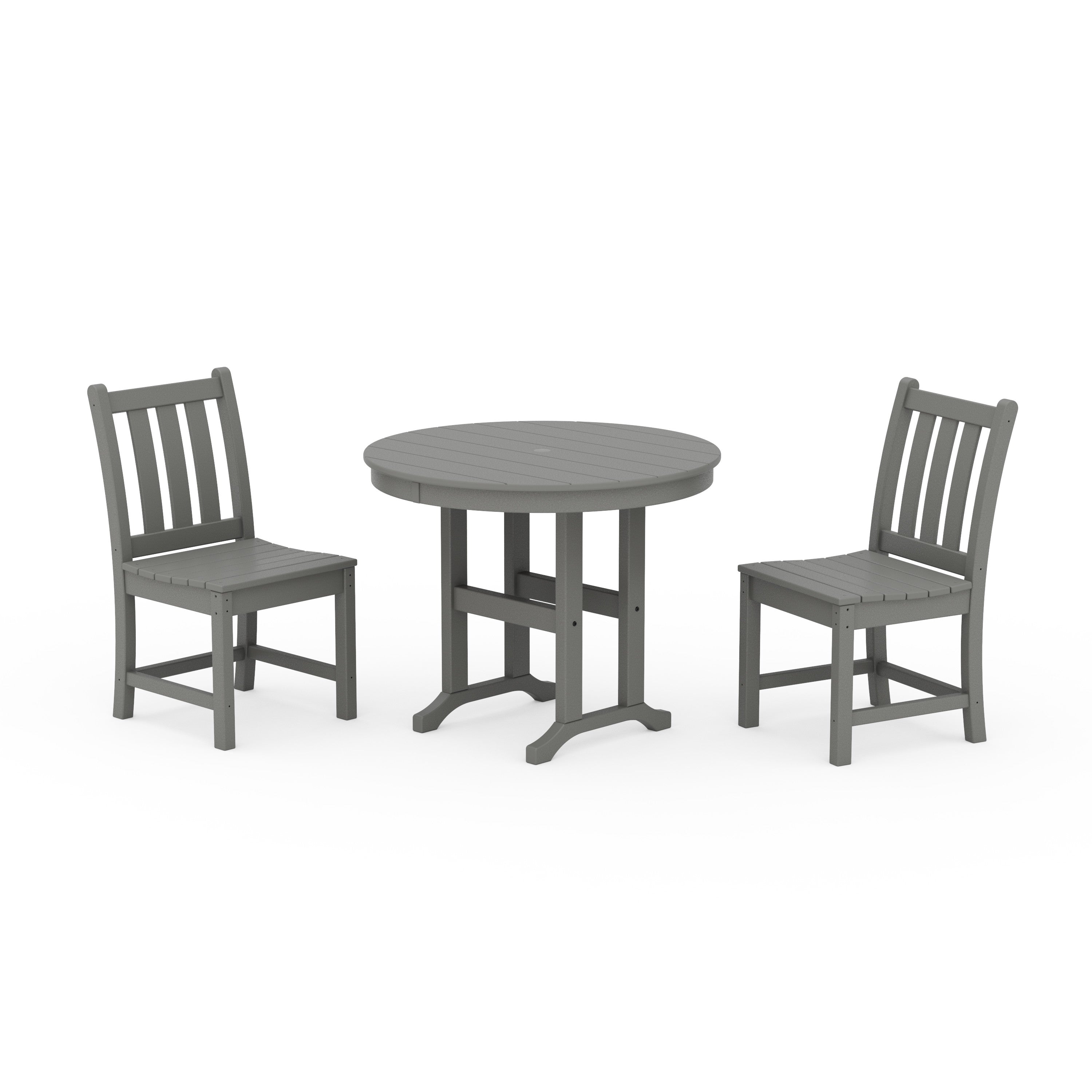 Traditional Garden Side Chair 3-Piece Round Dining Set