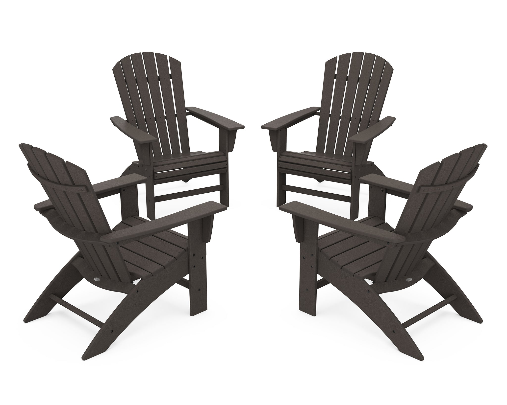 4-Piece Nautical Curveback Adirondack Chair Conversation Set