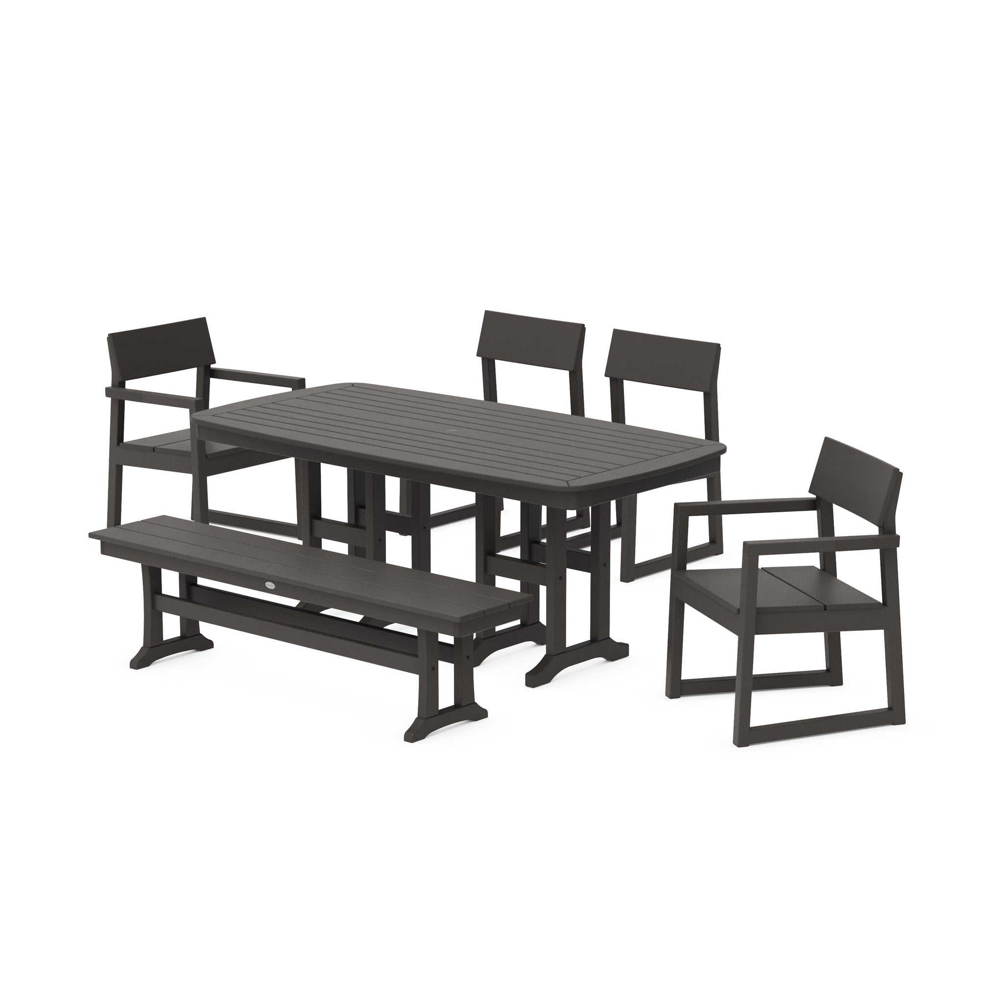 EDGE 6-Piece Dining Set with Bench