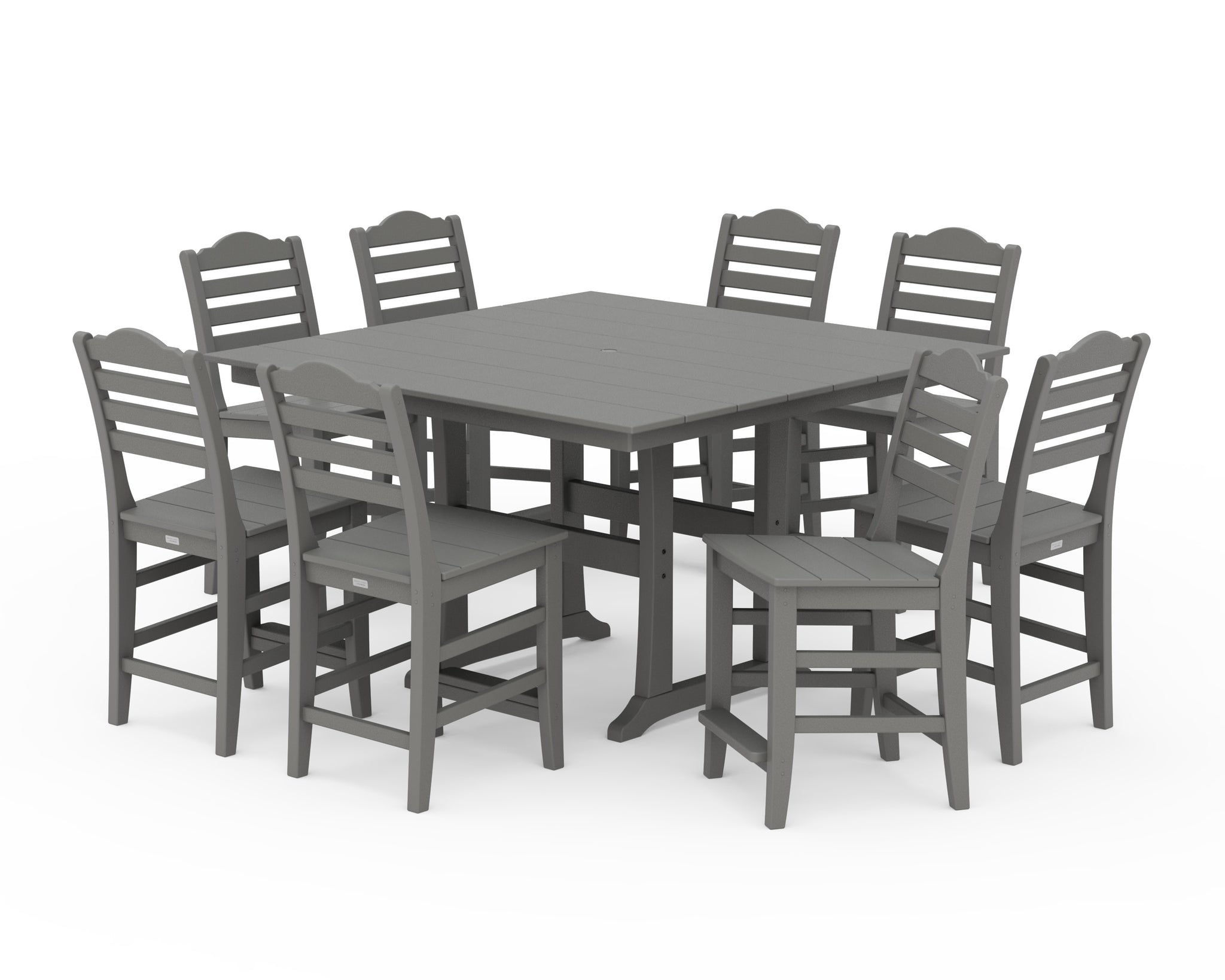 Savannah Side Chair 9-Piece Square Farmhouse Counter Set with Trestle Legs