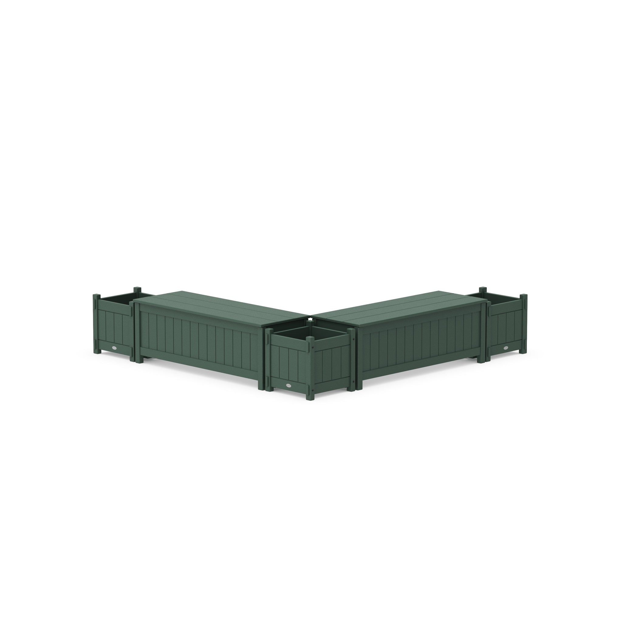 48" Vineyard L- Shaped Planter Storage Bench Corner Set