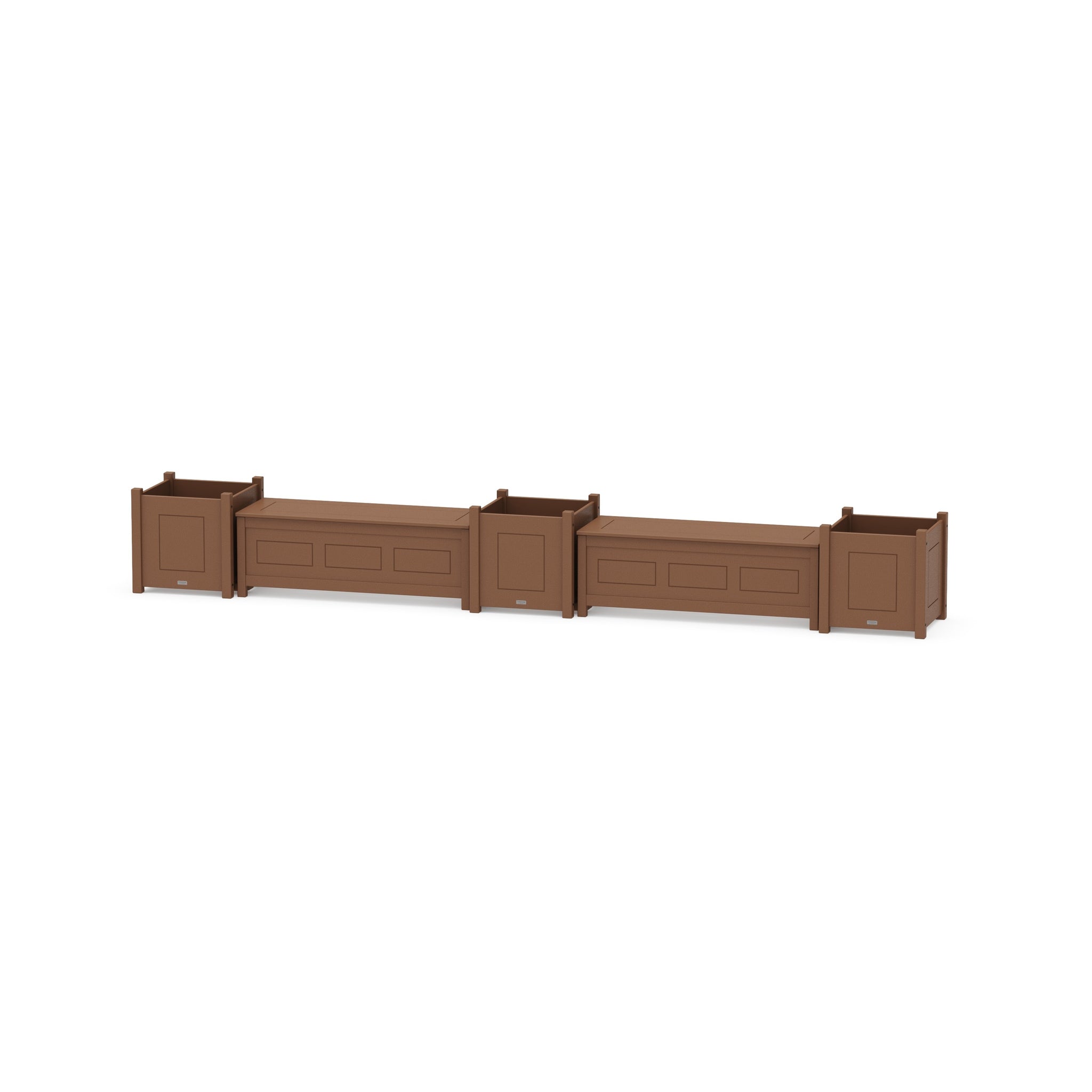 48" Country Living Straight Double Planter Storage Bench Set- Large