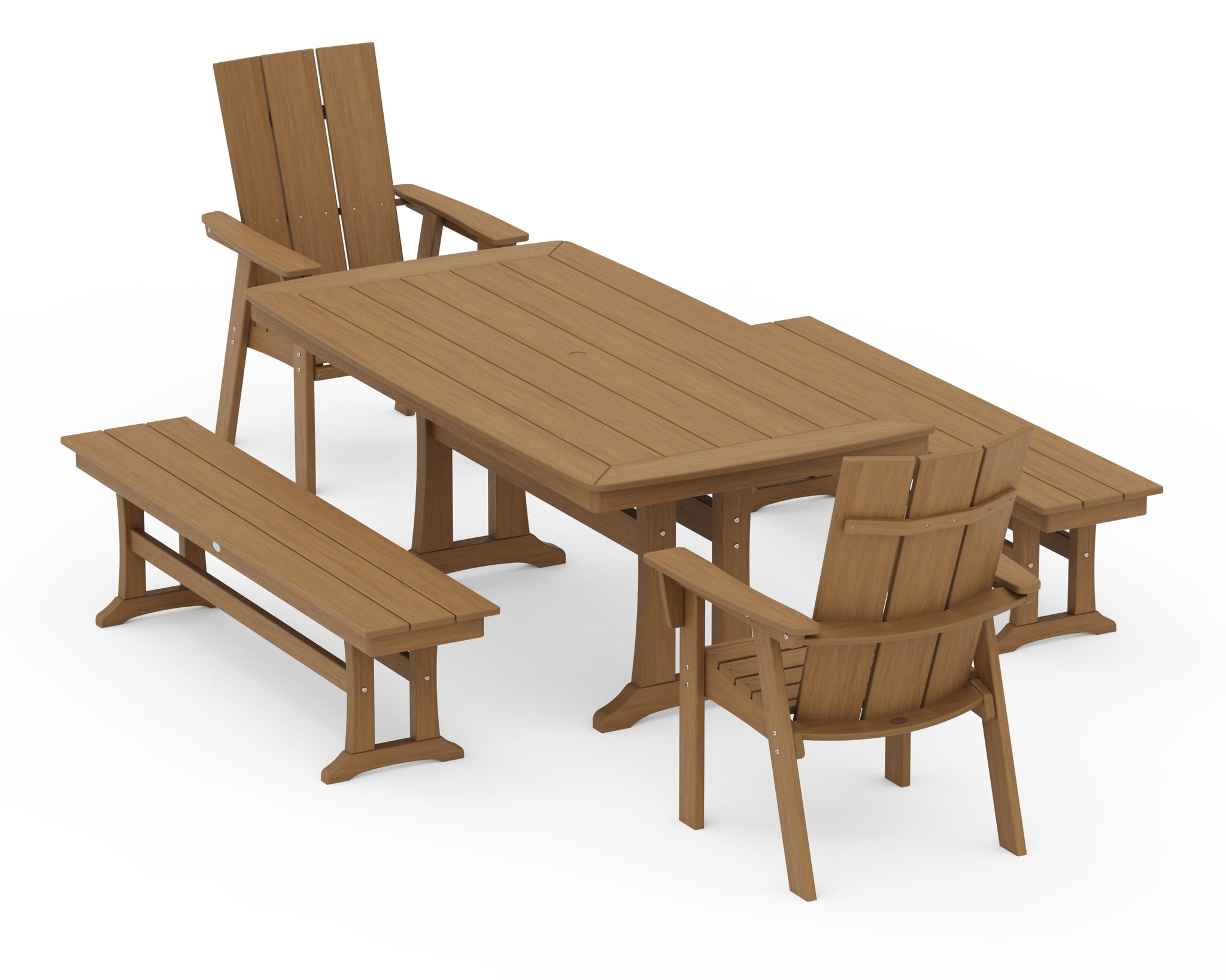 Modern Adirondack 5-Piece Dining Set with Trestle Legs