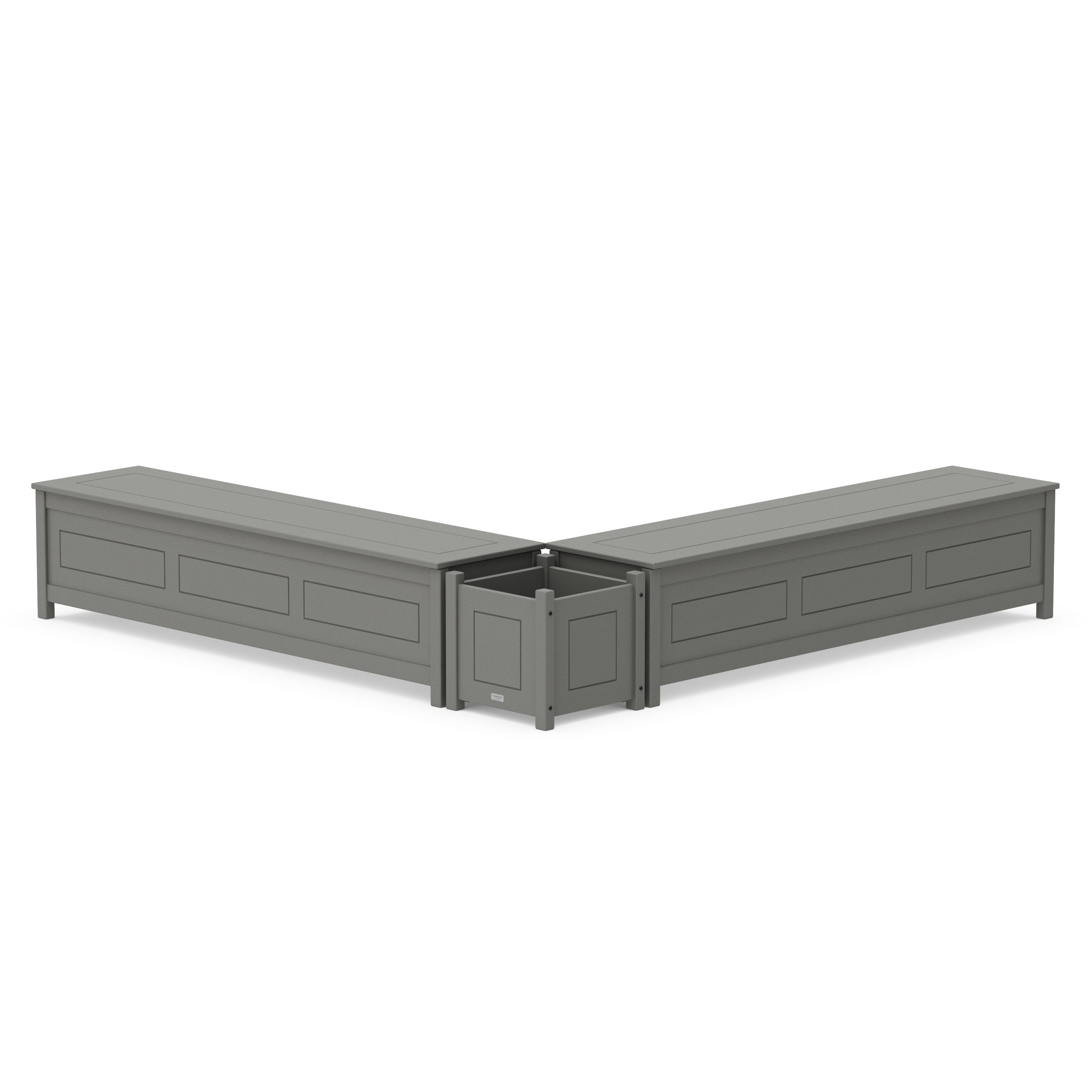 72" Country Living L- Shaped Planter Storage Bench Corner Set- Large - Thumbnail 2
