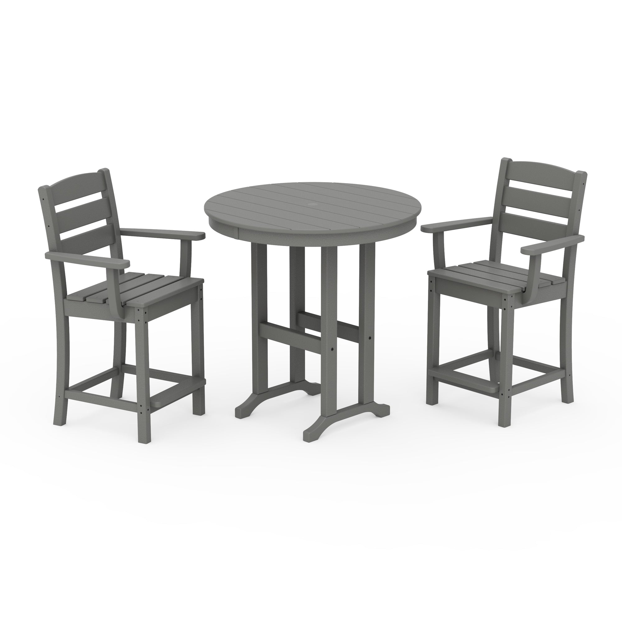 Lakeside 3-Piece Round Farmhouse Arm Chair Counter Set