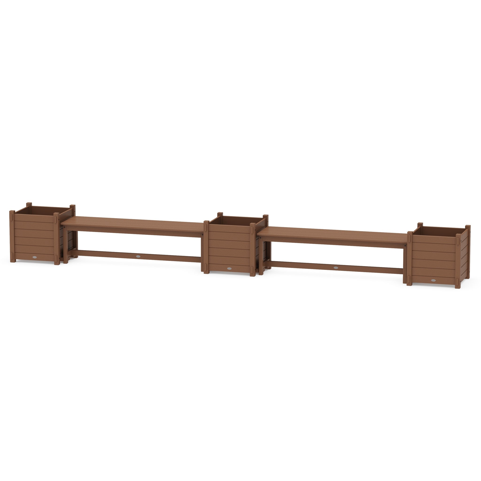 60" Nautical Straight Double Planter Bench Set - Large