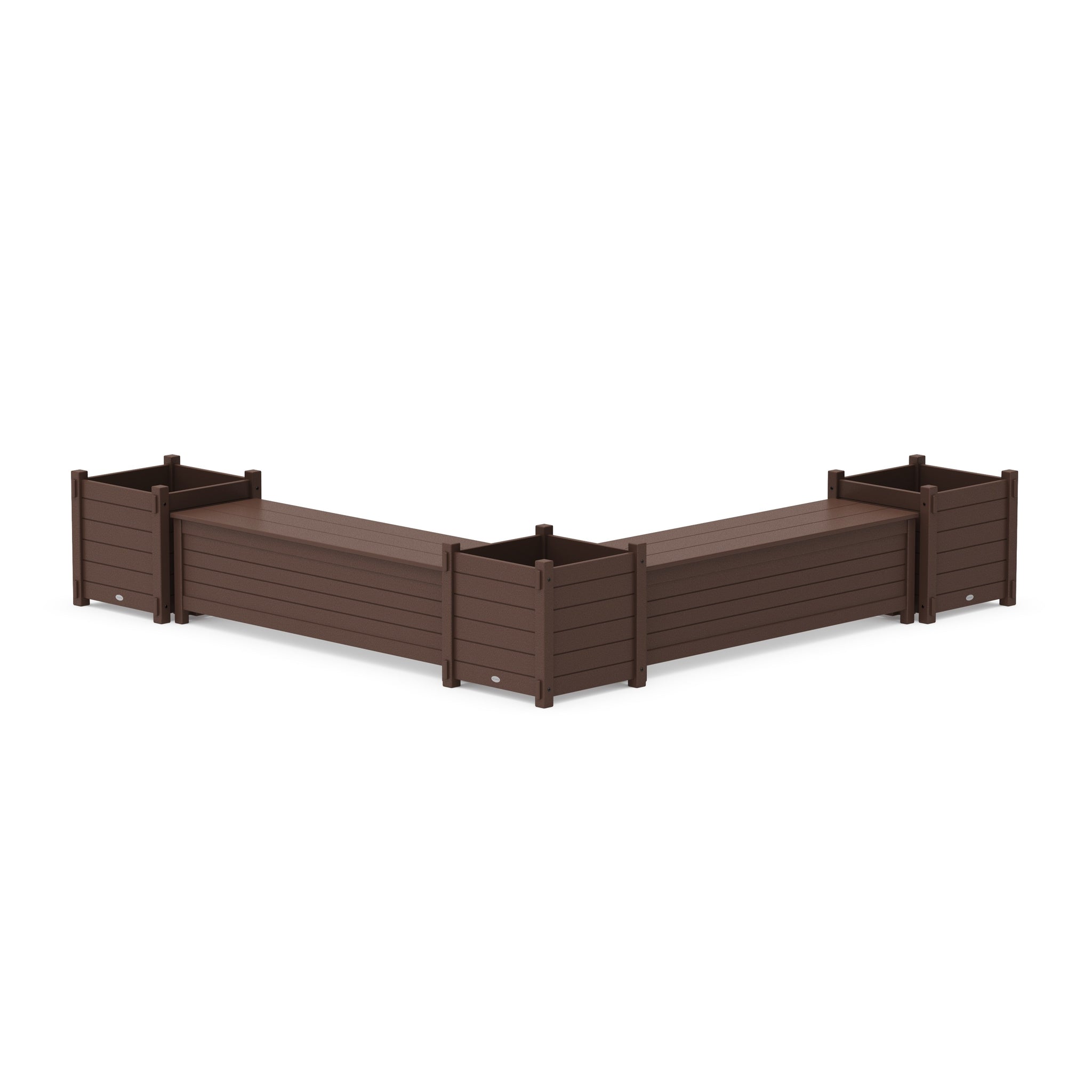 60" Nautical L- Shaped Planter Storage Bench Corner Set- Large