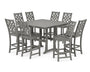 Wovendale Side Chair 9-Piece Square Farmhouse Bar Set with Trestle Legs