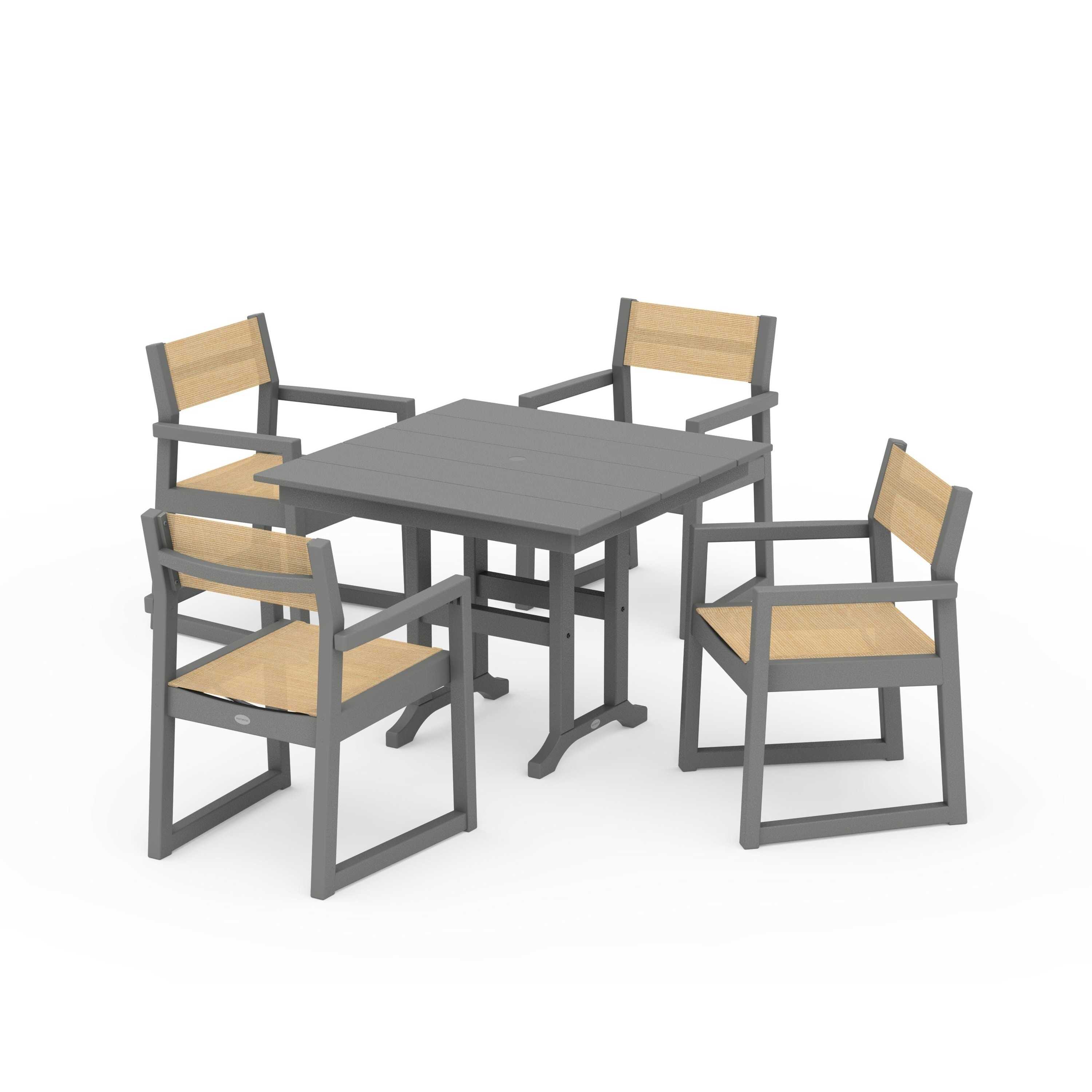 EDGE Sling Arm Chair 5-Piece Farmhouse Dining Set