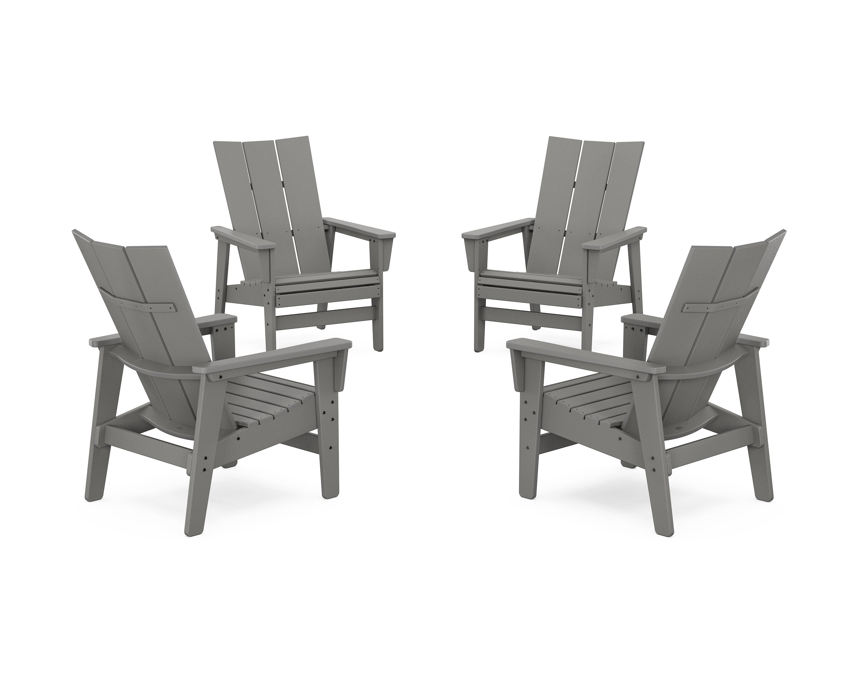 4-Piece Modern Grand Upright Adirondack Chair Conversation Set