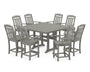 Cottage 9-Piece Square Farmhouse Counter Set with Trestle Legs