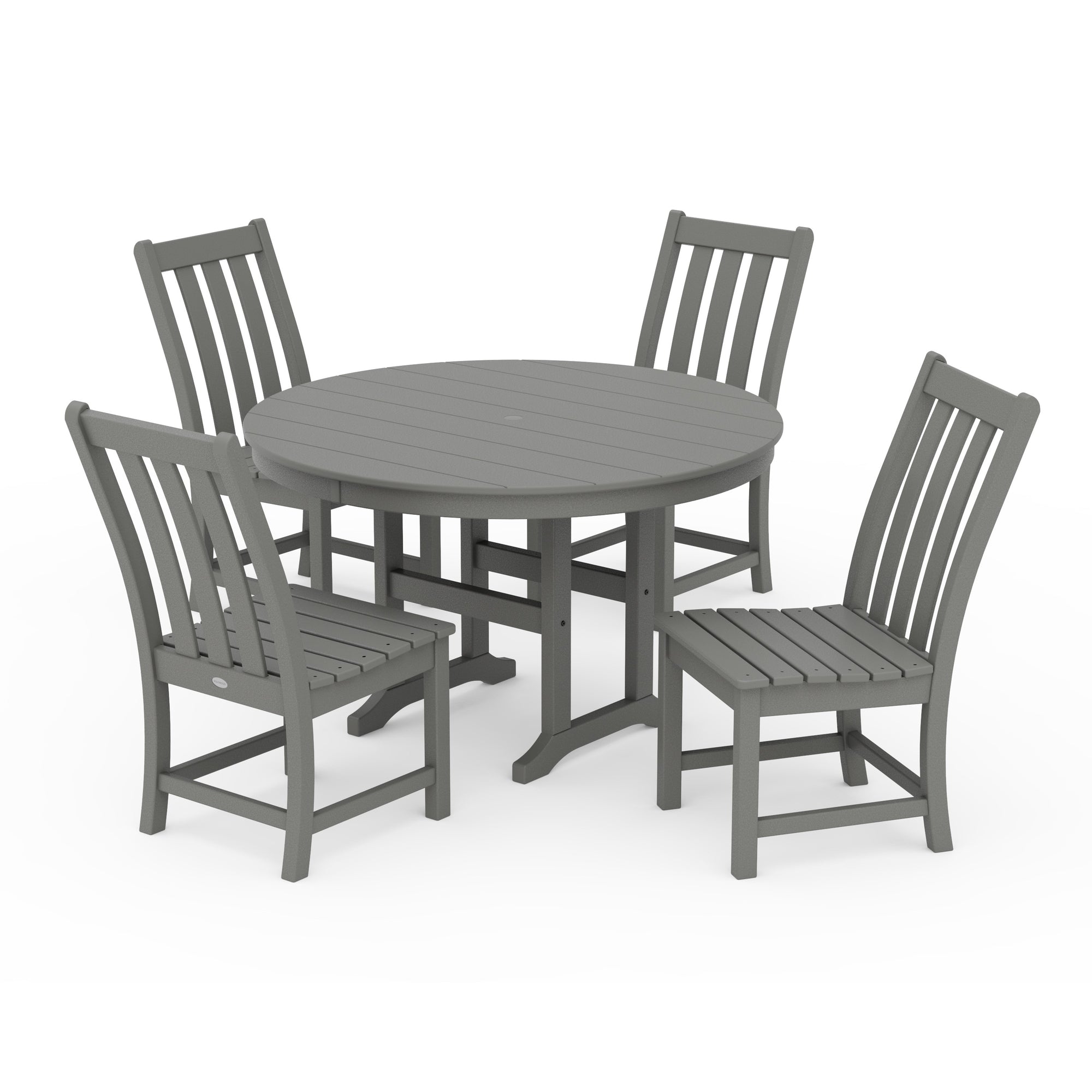 Vineyard 5-Piece Round Farmhouse Side Chair Dining Set