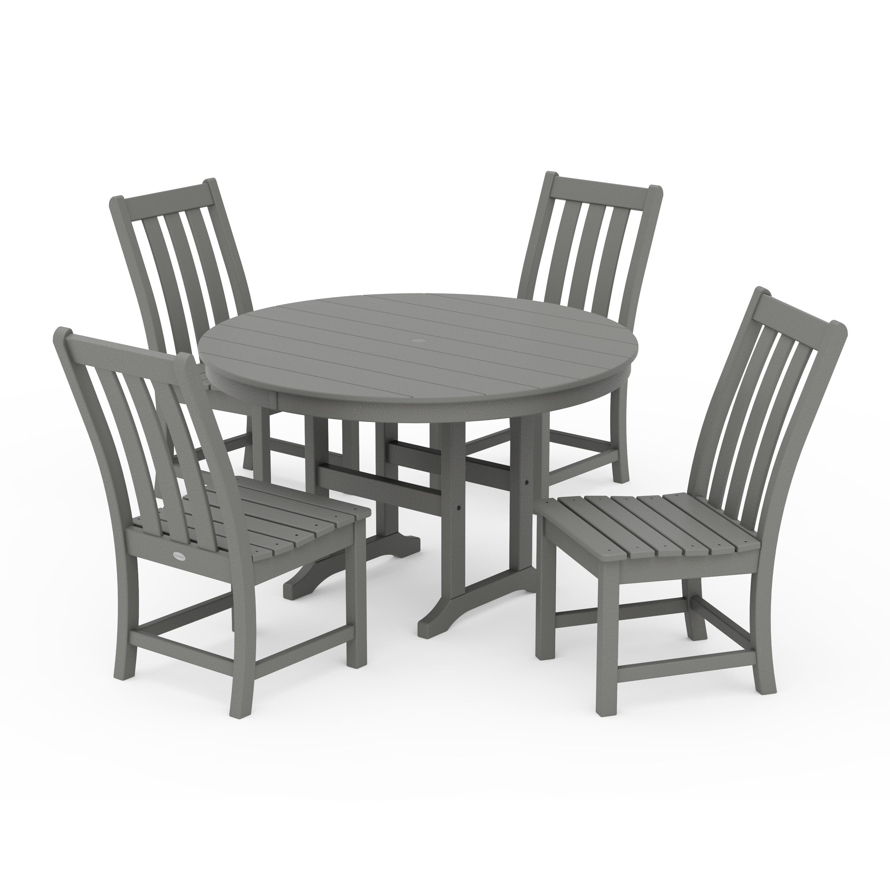 Vineyard 5-Piece Round Farmhouse Side Chair Dining Set
