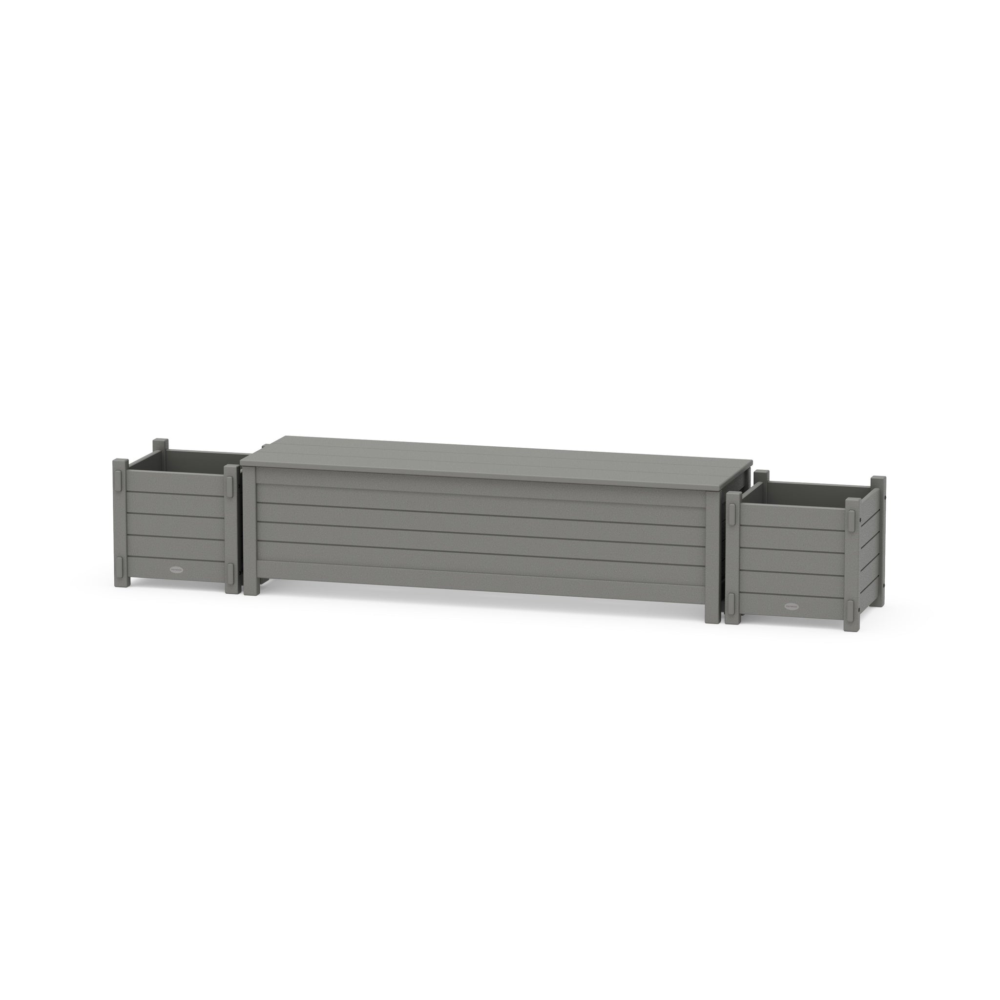 60" Nautical Straight Planter Storage Bench Set