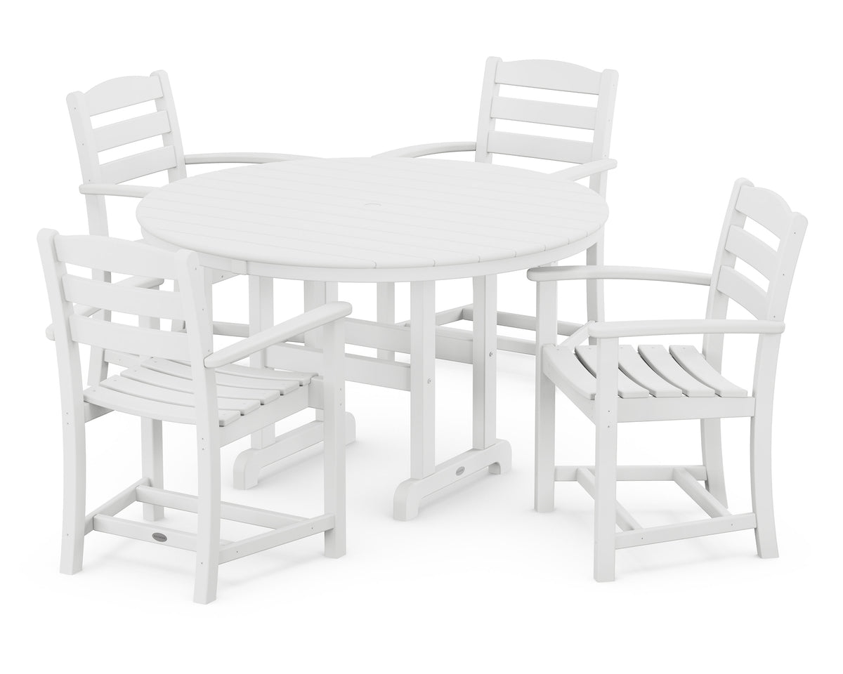 La Casa Café 5-Piece Round Farmhouse Dining Set