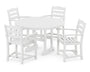 La Casa Café 5-Piece Round Farmhouse Dining Set