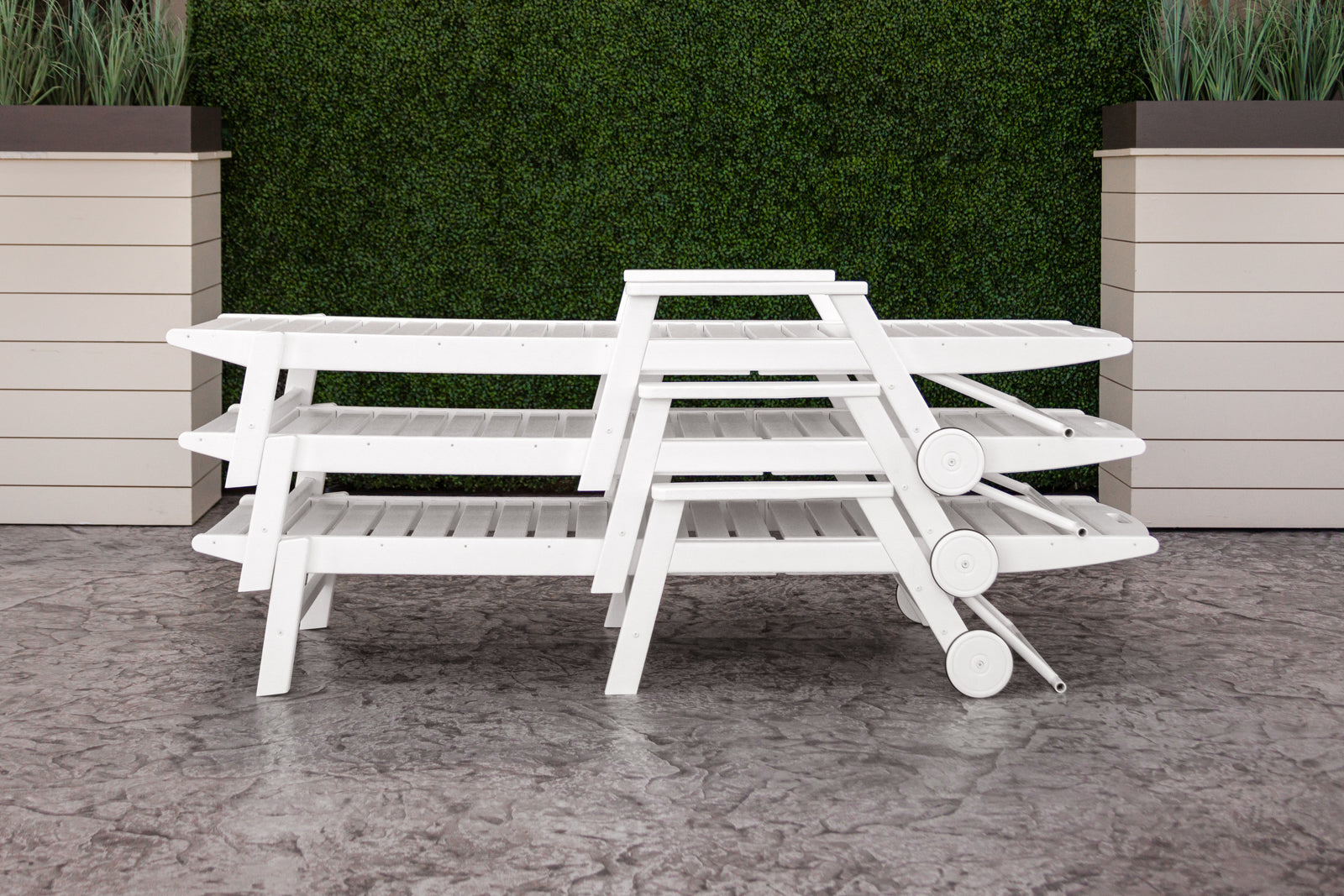 Nautical Chaise with Arms & Wheels