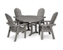 Vineyard Curveback Adirondack 5-Piece Nautical Trestle Dining Set