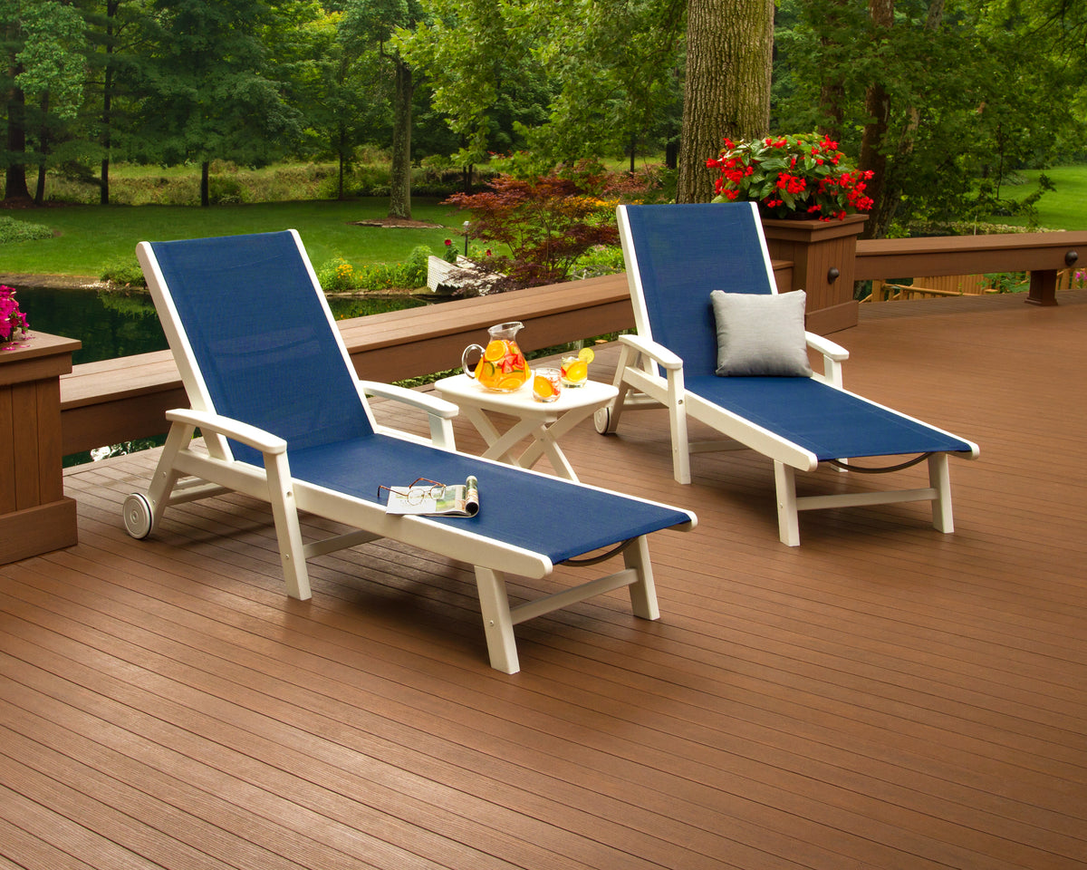 Coastal 3-Piece Wheeled Chaise Set