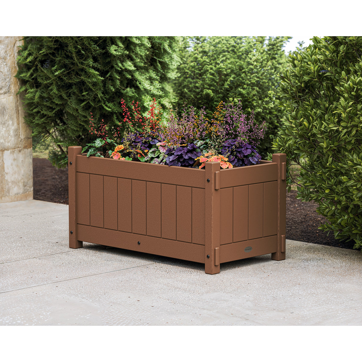 wooden planters box Vineyard Rectangle Double Planter Box