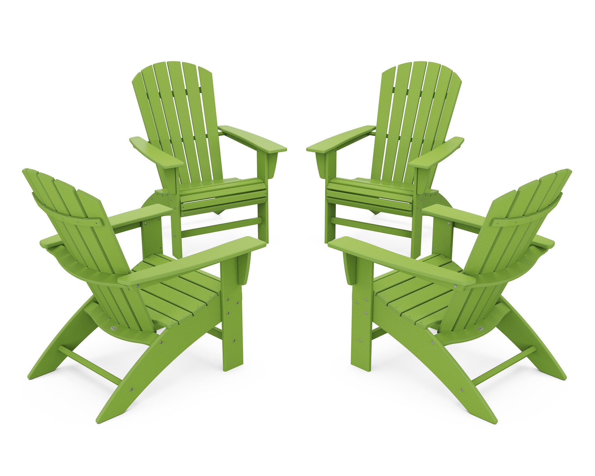 4-Piece Nautical Curveback Adirondack Chair Conversation Set