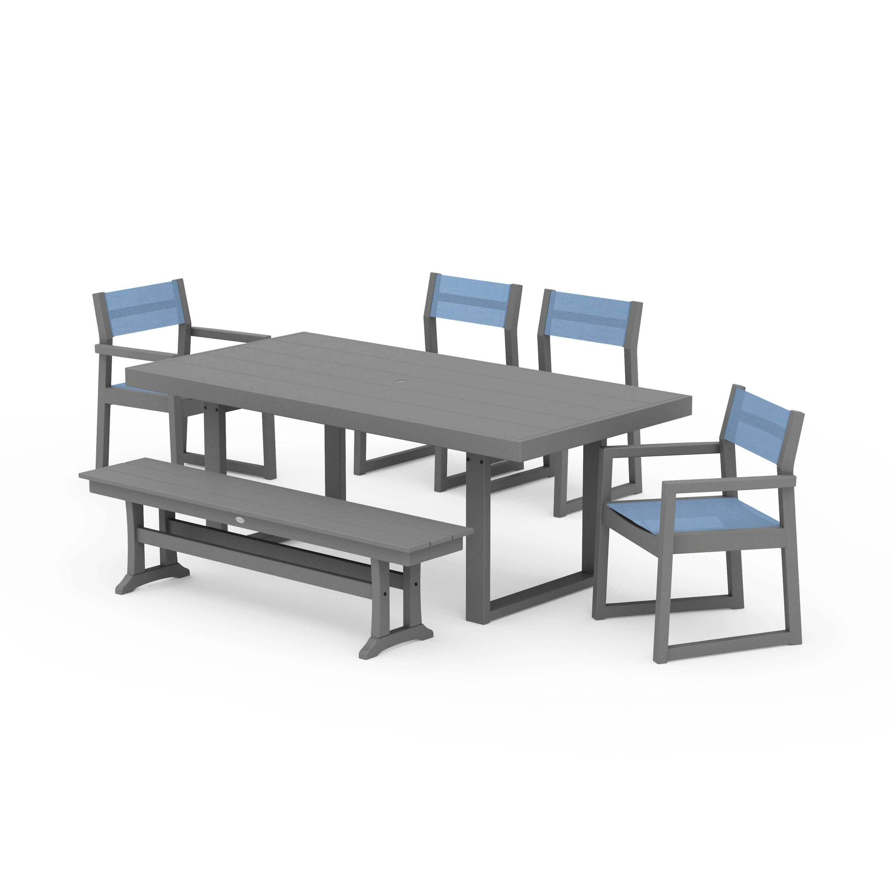 EDGE Sling 6-Piece Dining Set with Bench