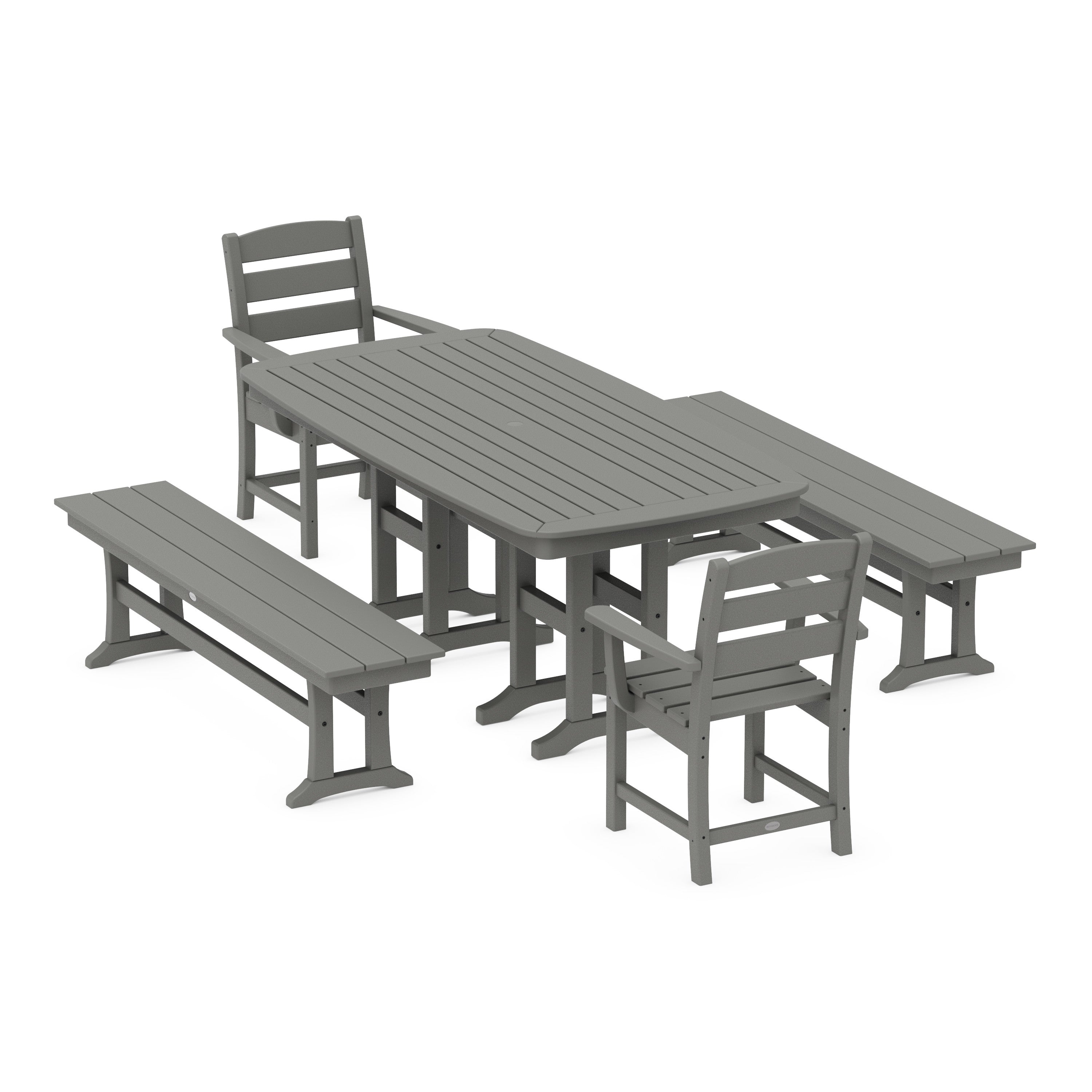 Lakeside 5-Piece Dining Set with Benches
