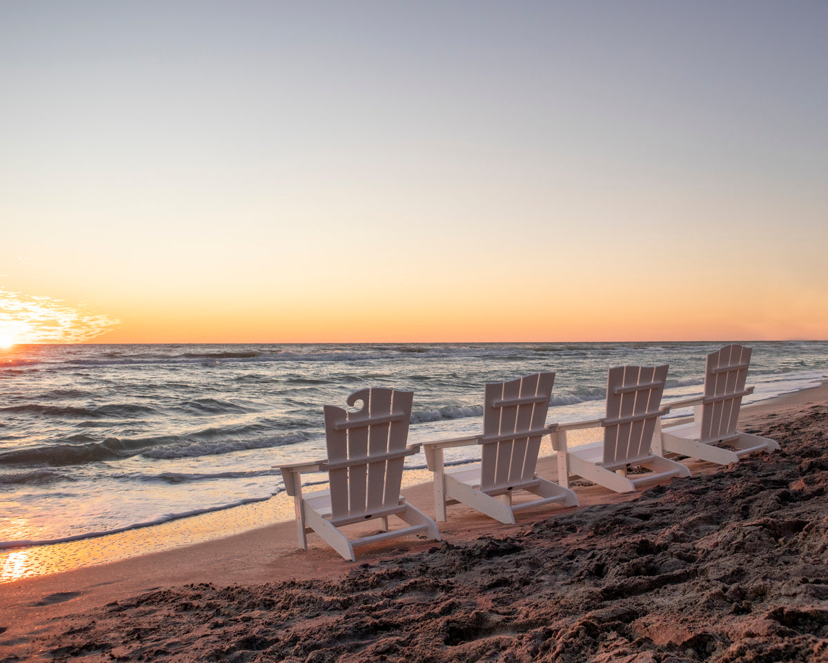 Wave Collection 4-Piece Adirondack Chair Set