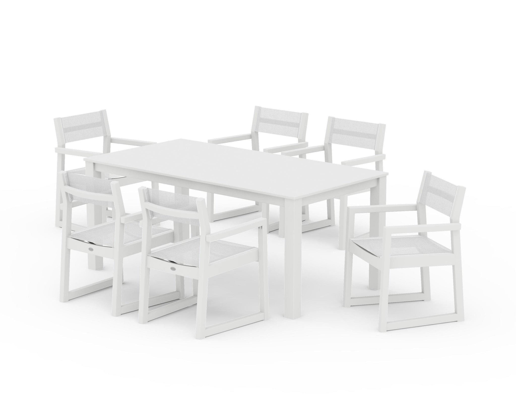 EDGE Sling Arm Chair 7-Piece Parsons Dining Set