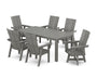 Modern Curveback Adirondack 7-Piece Parsons Swivel Dining Set