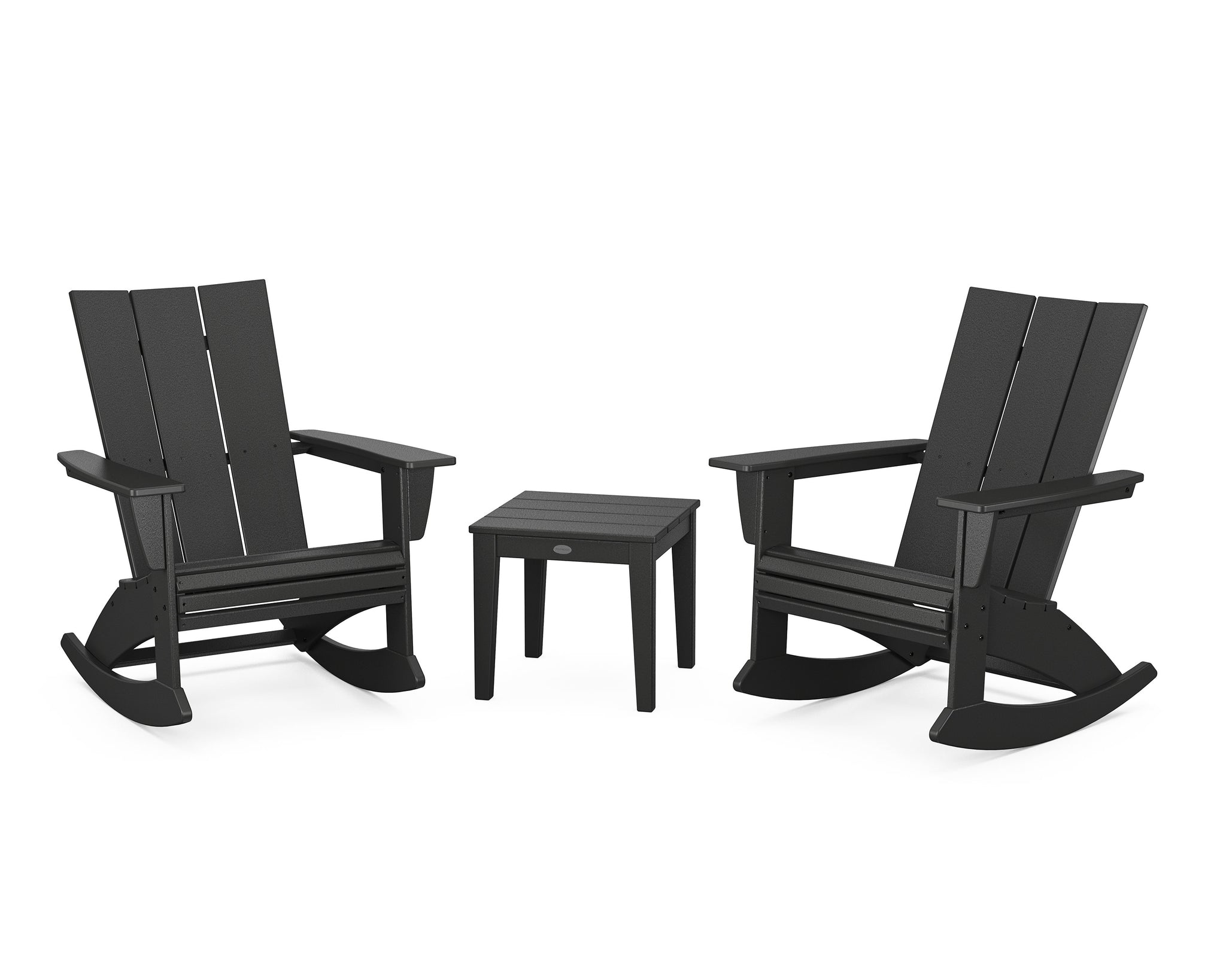 Modern Curveback 3-Piece Adirondack Rocking Chair Set