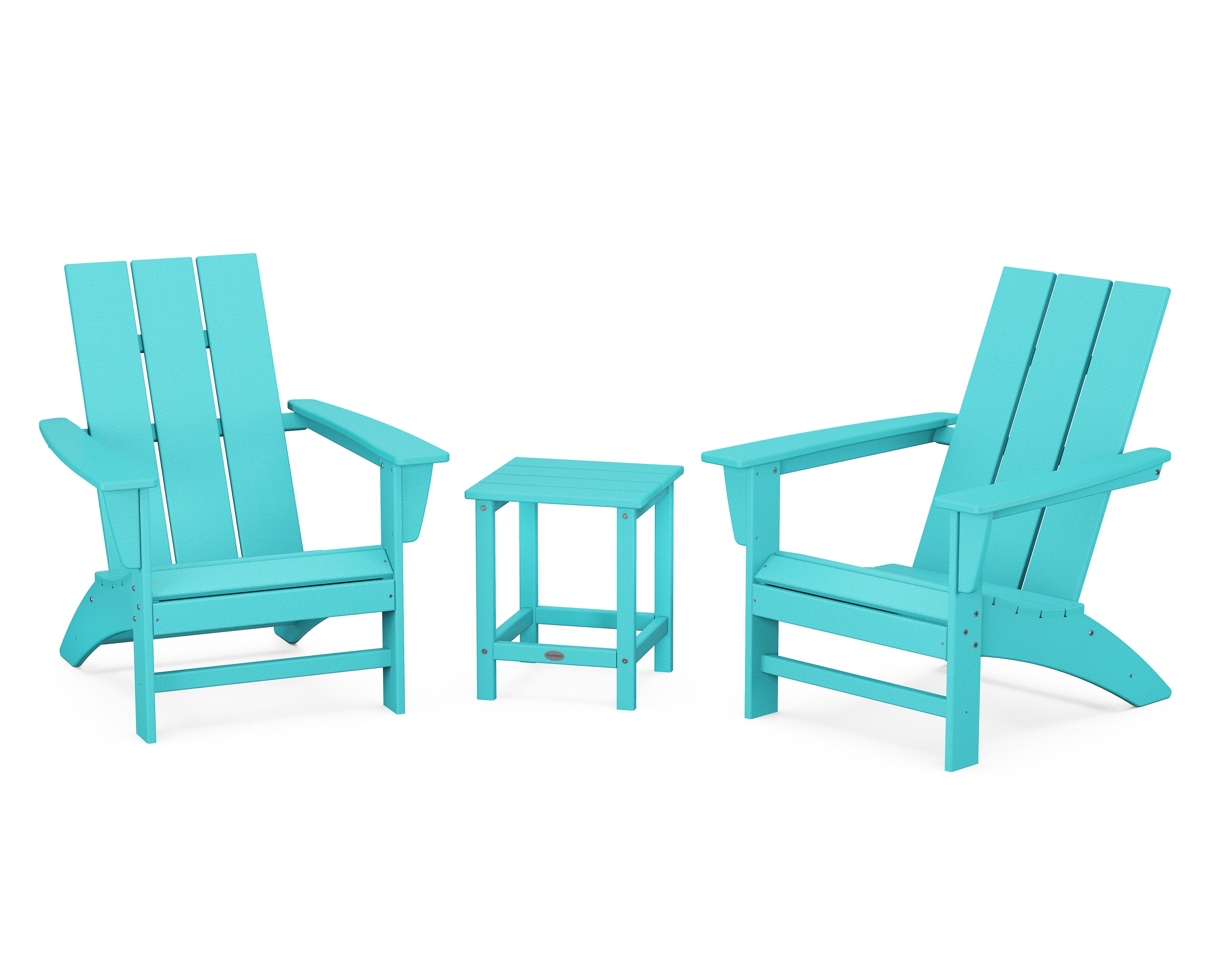 Modern 3-Piece Adirondack Set with Long Island 18" Side Table