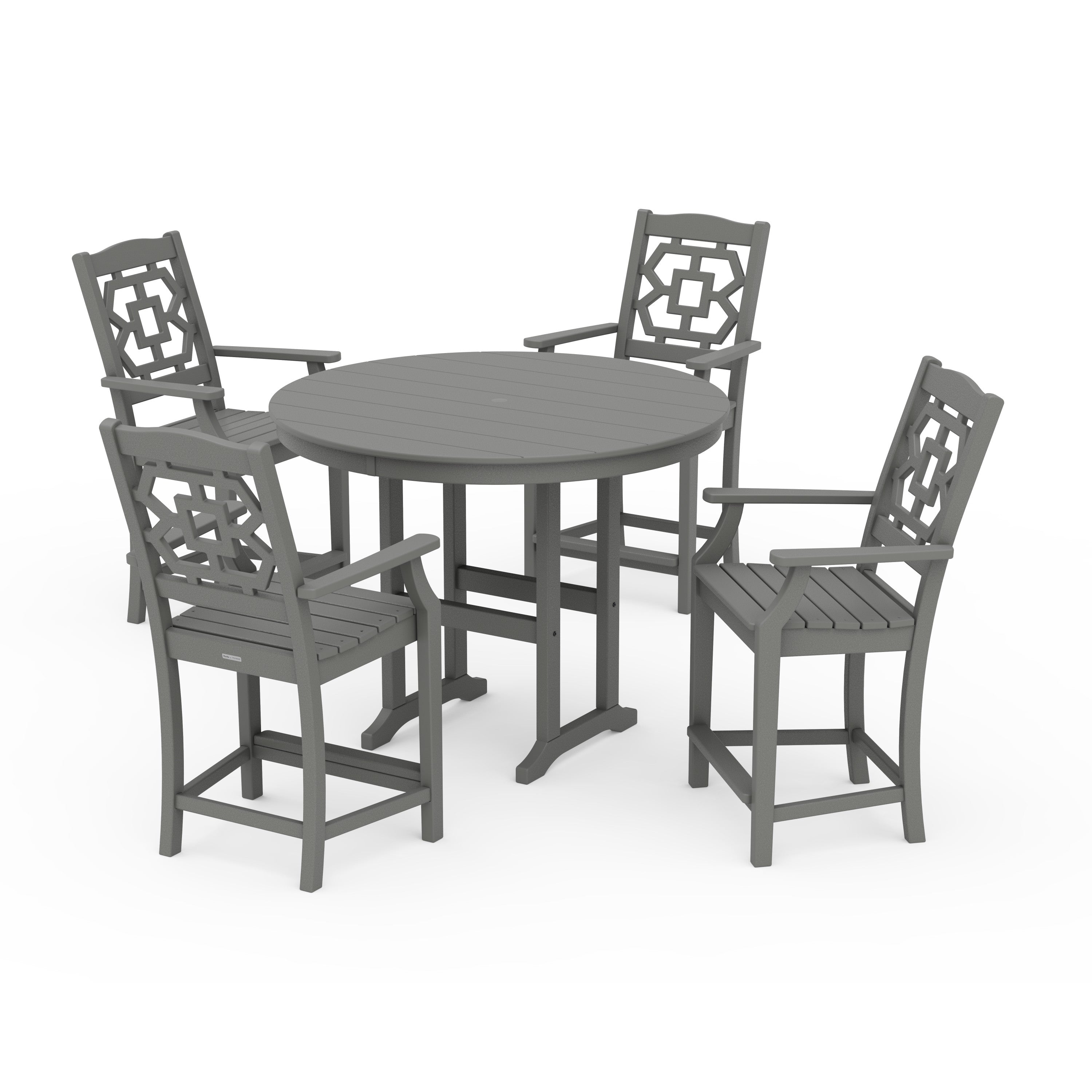Chinoiserie 5-Piece Round Farmhouse Counter Set