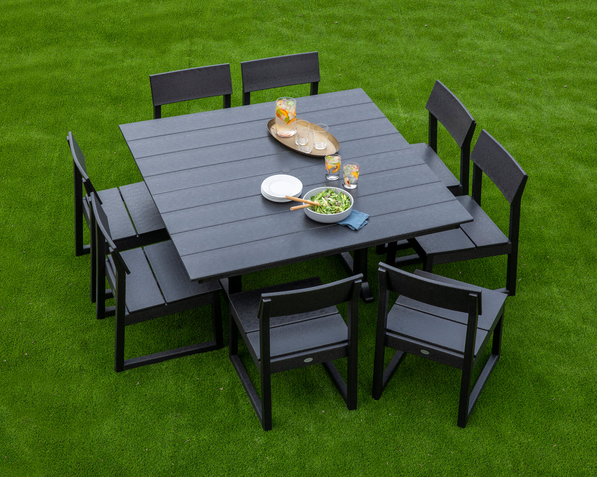 EDGE 9-Piece Farmhouse Trestle Dining Set