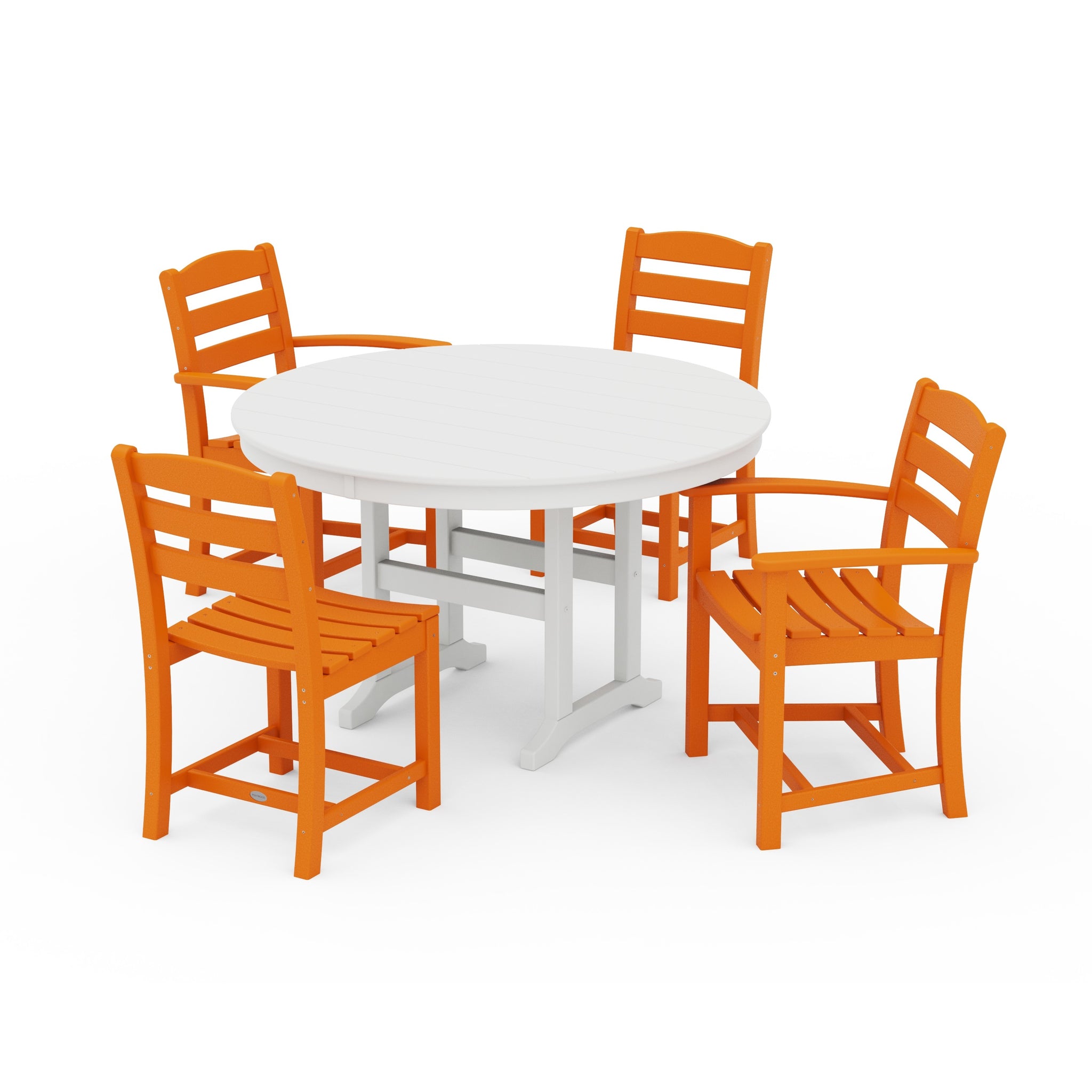 La Casa Café 5-Piece Round Farmhouse Dining Set