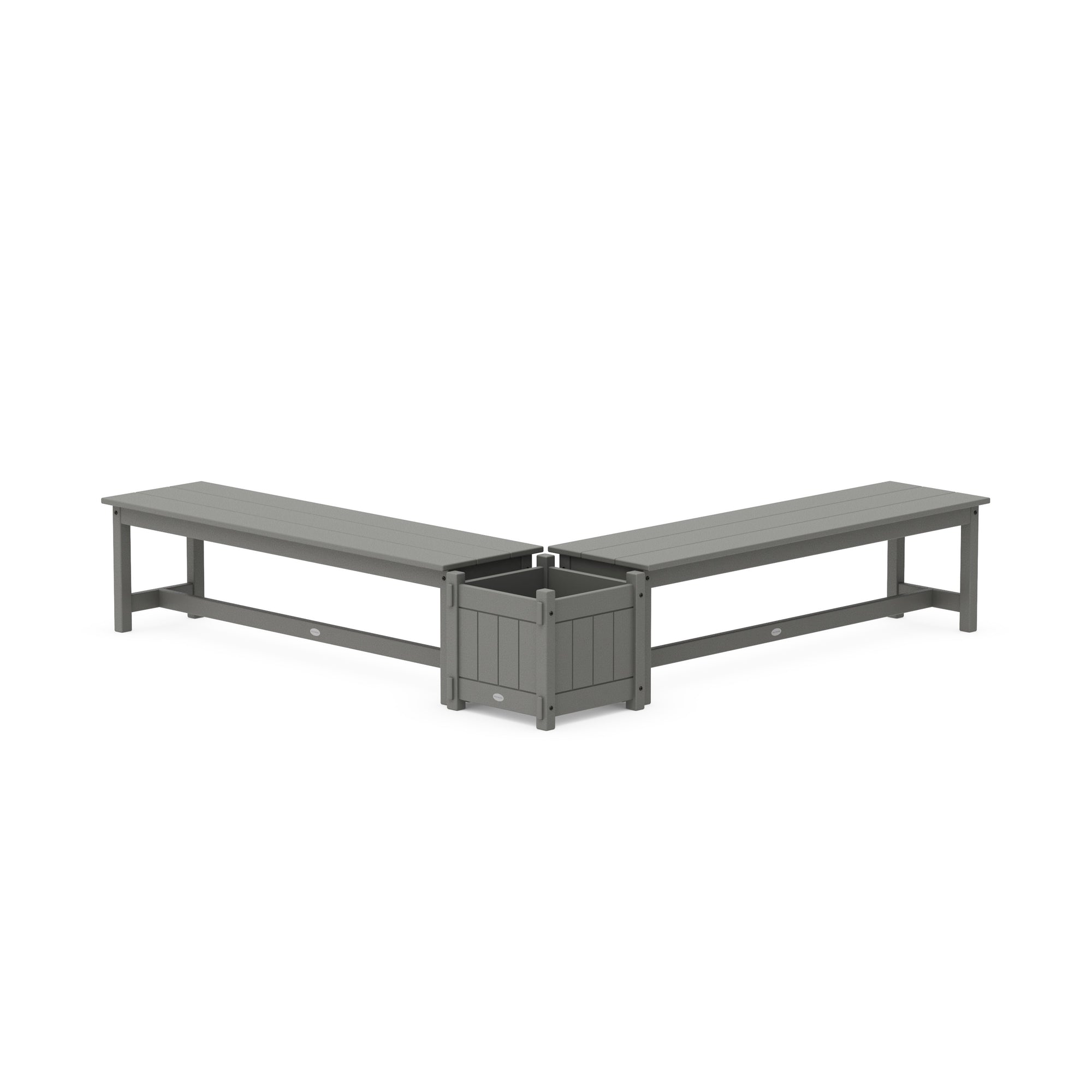 60" Vineyard L- Shaped Planter Bench Set