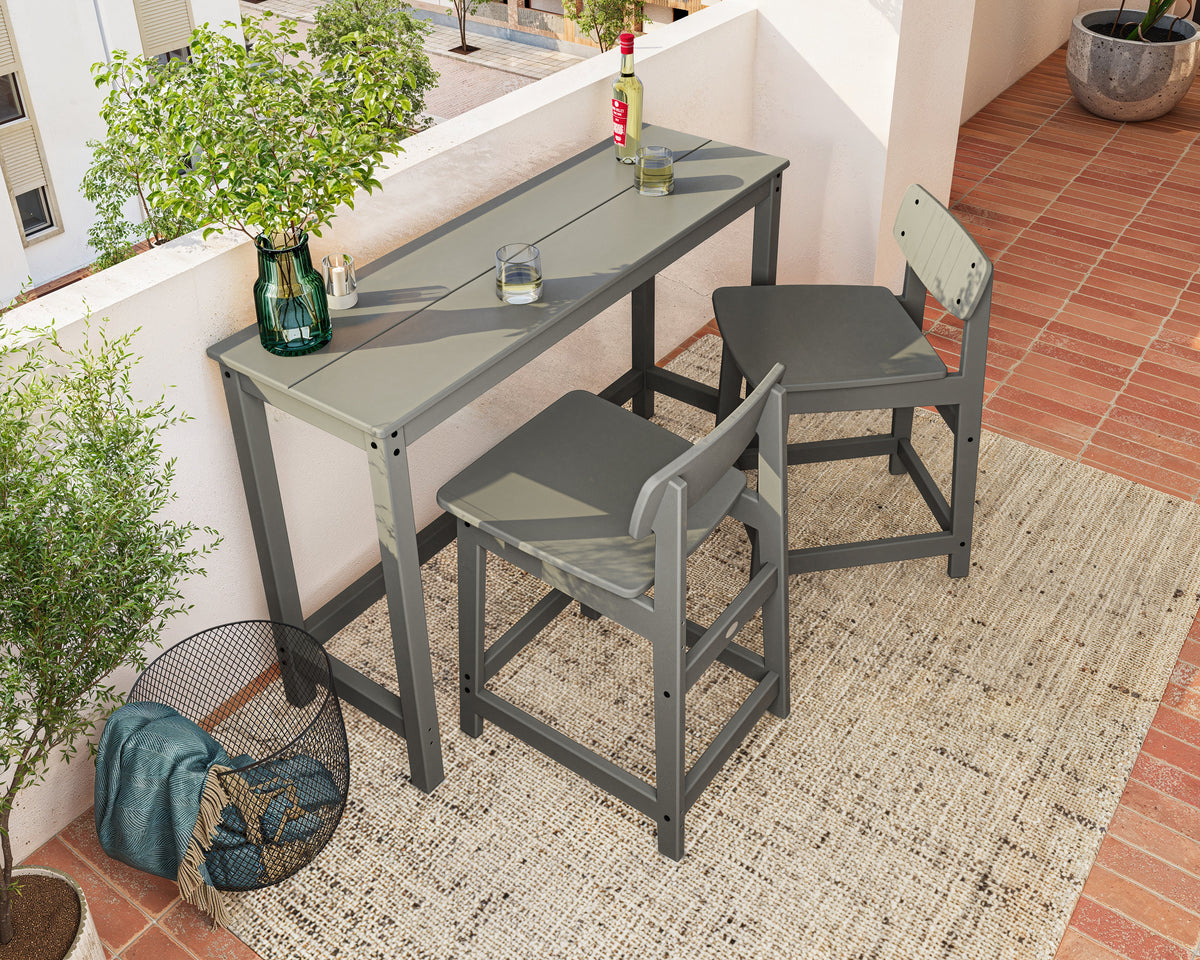 Modern Studio Urban Lowback Counter Chair 3-Piece Balcony Set