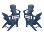 4-Piece Nautical Curveback Adirondack Chair Conversation Set
