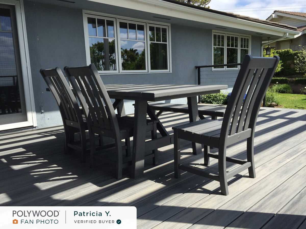 Vineyard 6-Piece Rustic Farmhouse Side Chair Dining Set with Bench