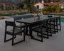 EDGE 9-Piece Farmhouse Dining Set with Trestle Legs