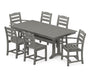 La Casa Café 7-Piece Farmhouse Dining Set with Trestle Legs