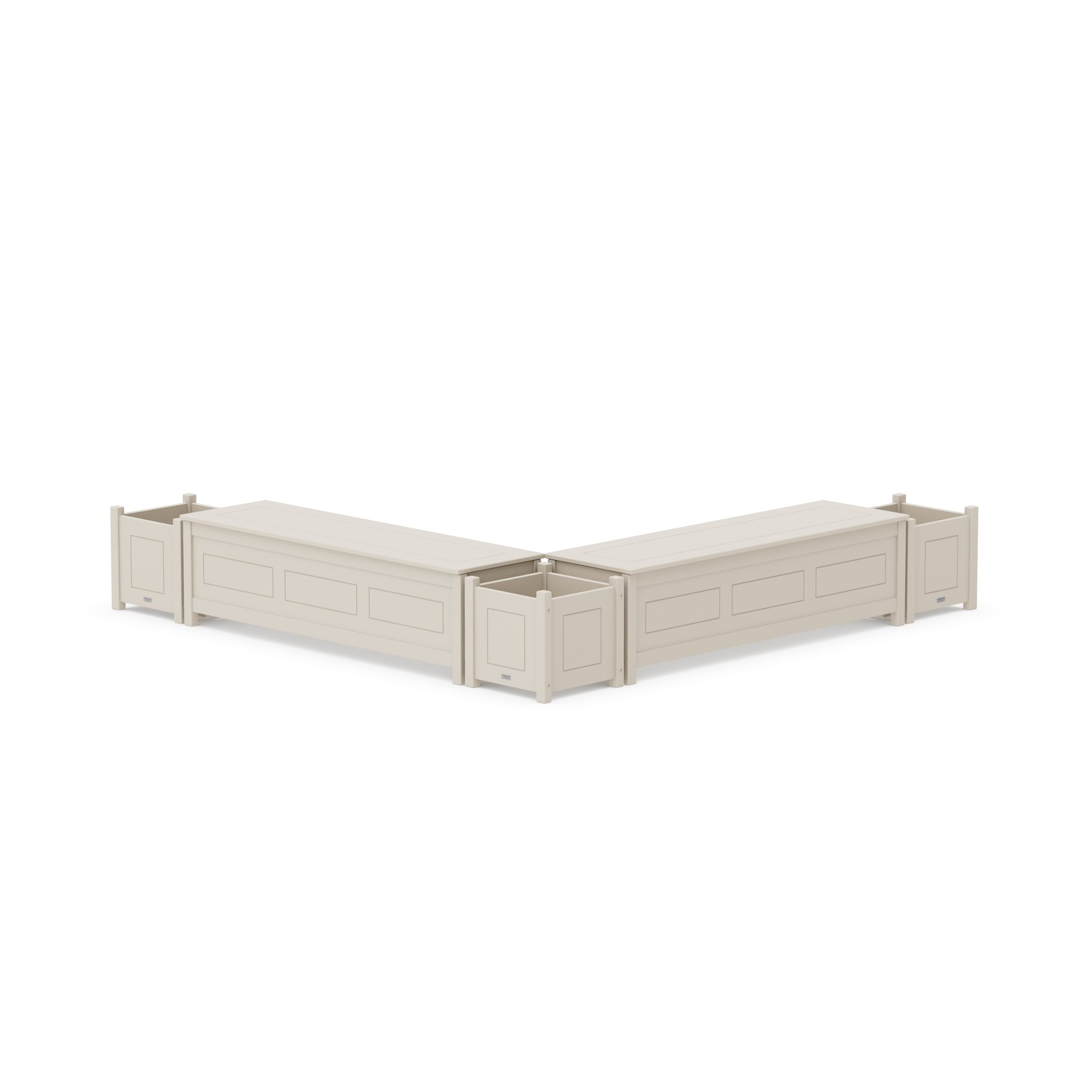 60" Country Living L- Shaped Planter Storage Bench Corner Set