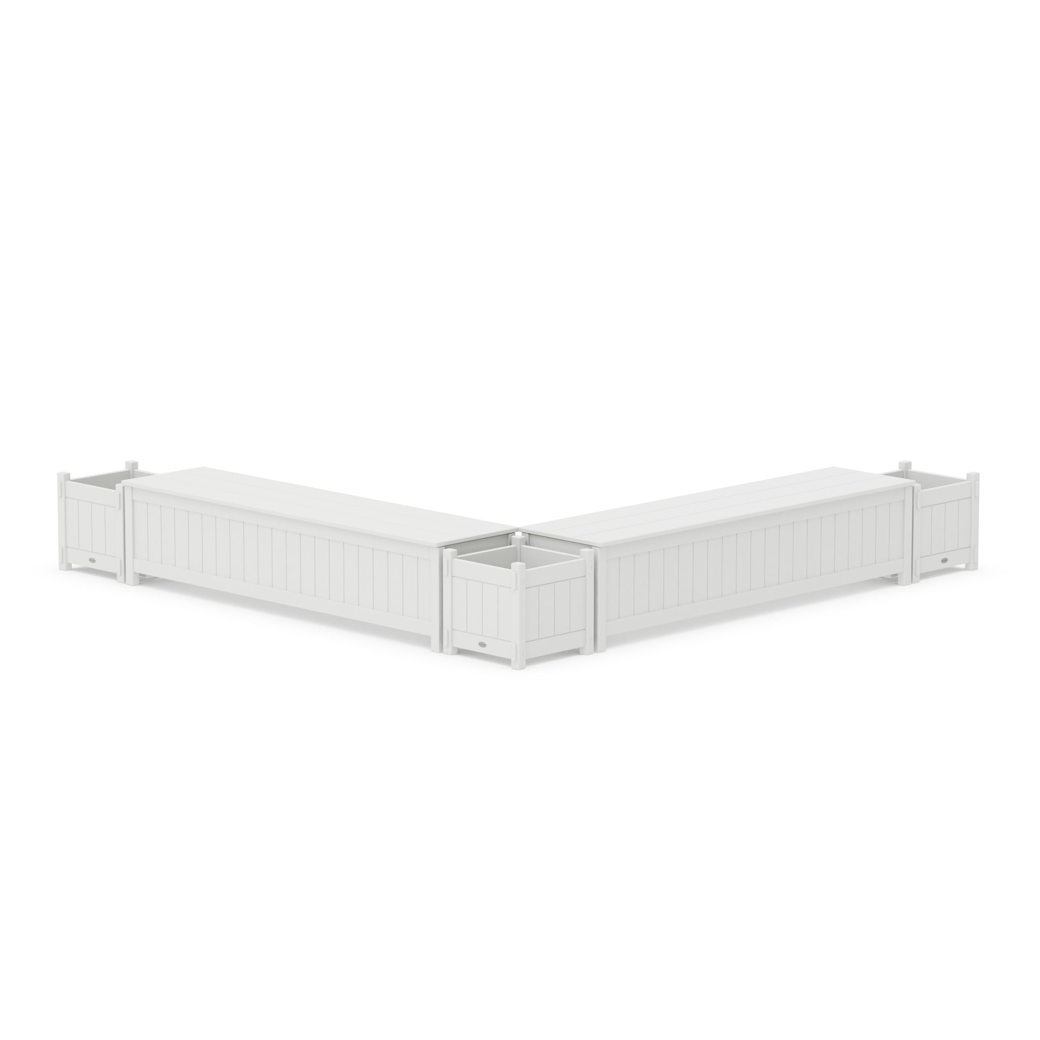 72" Vineyard L- Shaped Planter Storage Bench Corner Set