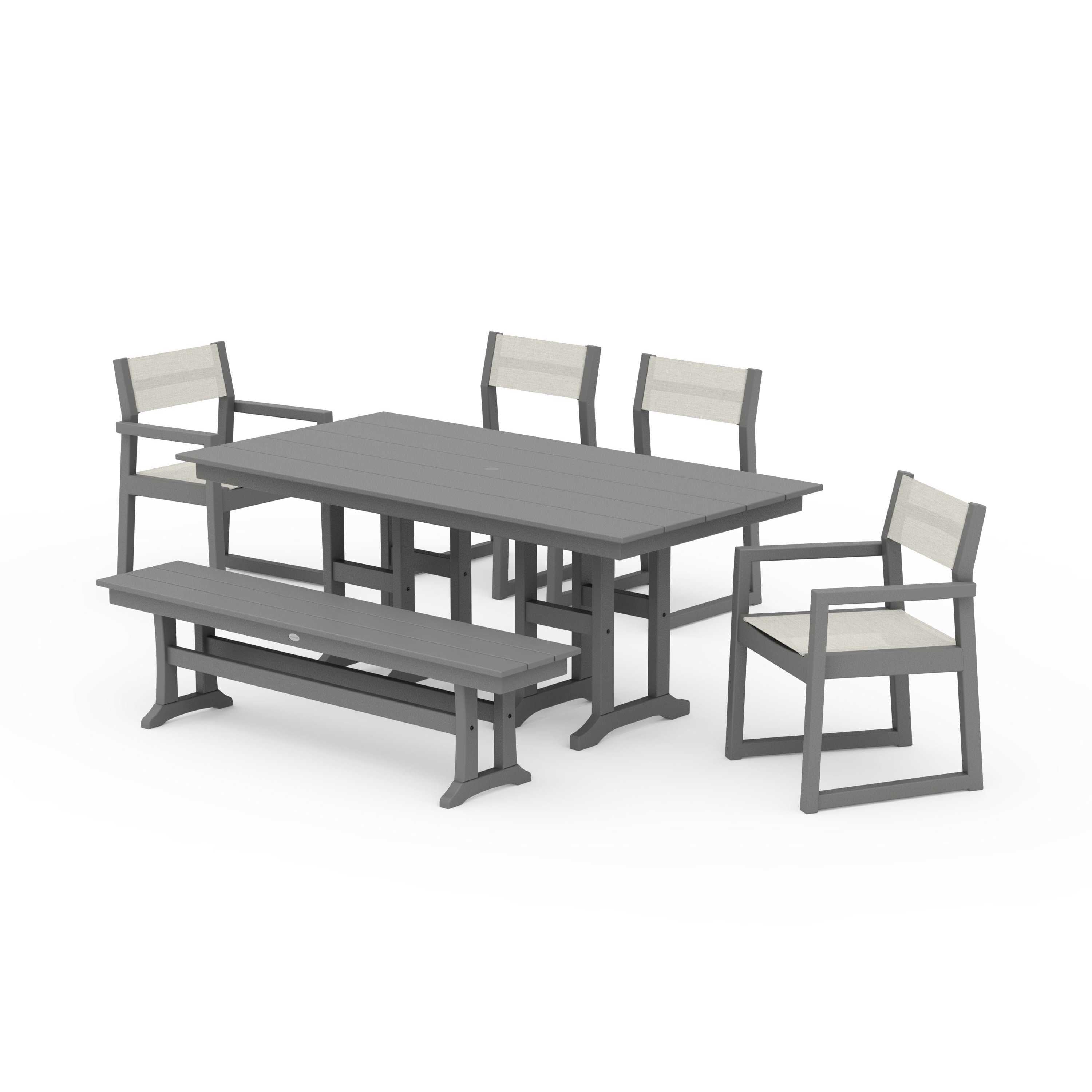 EDGE Sling 6-Piece Farmhouse Dining Set