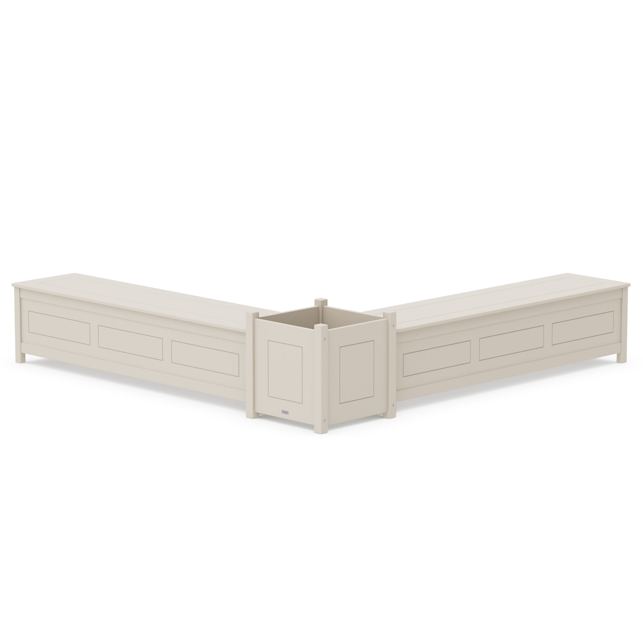72" Country Living L- Shaped Planter Storage Bench Set- Large