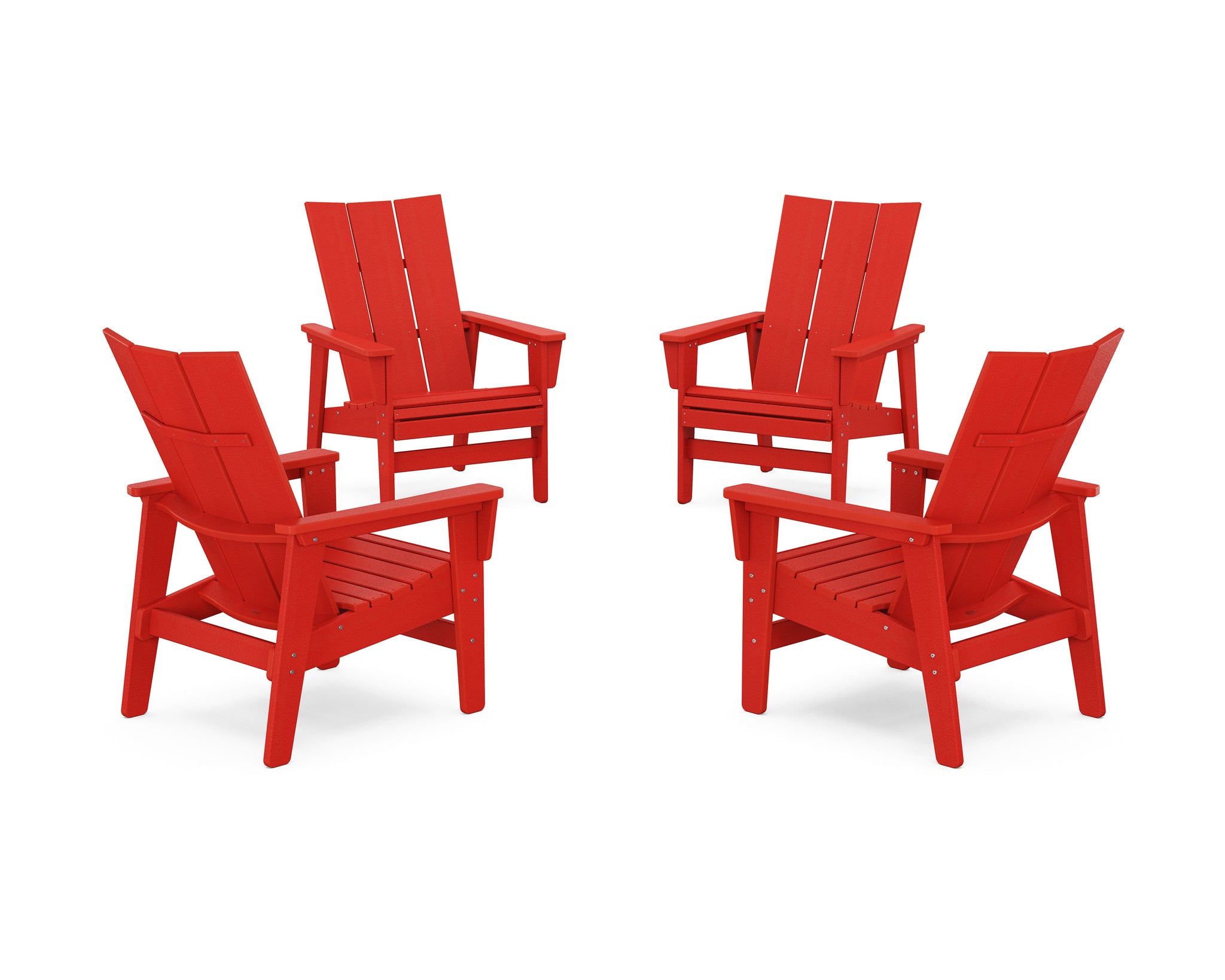 4-Piece Modern Grand Upright Adirondack Chair Conversation Set
