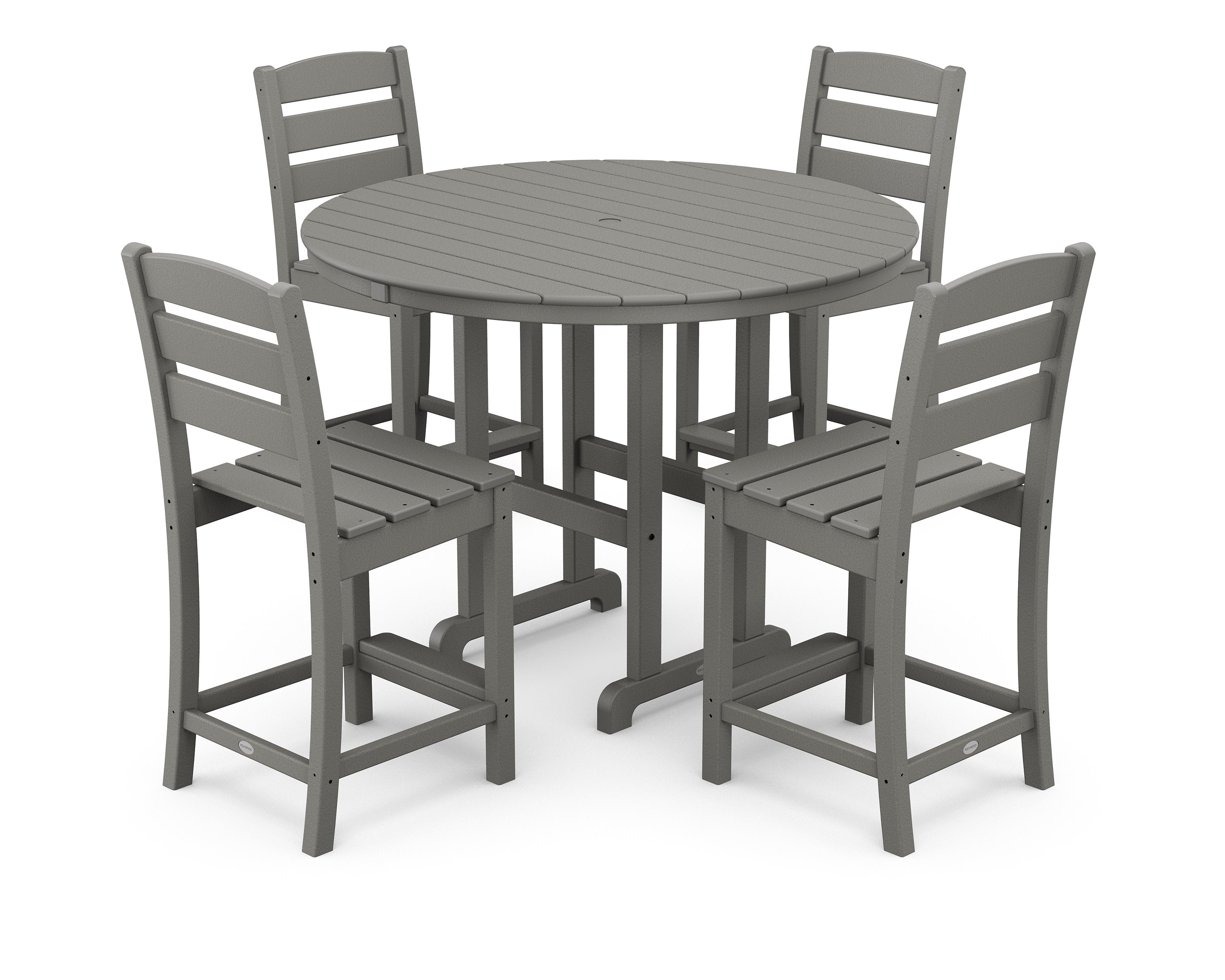 Lakeside 5-Piece Farmhouse Round Side Chair Counter Set