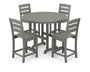 Lakeside 5-Piece Farmhouse Round Side Chair Counter Set