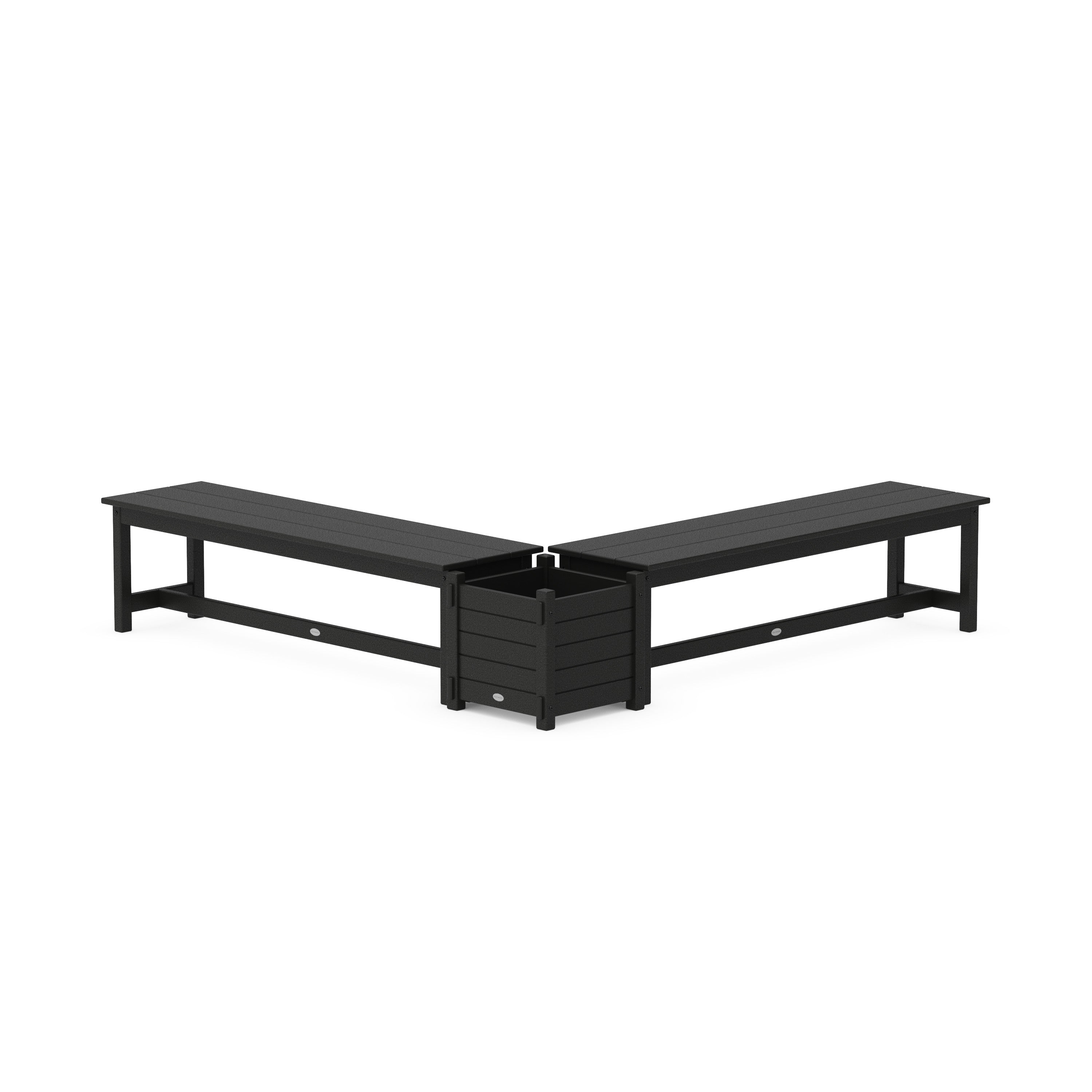 60" Nautical L- Shaped Planter Bench Set