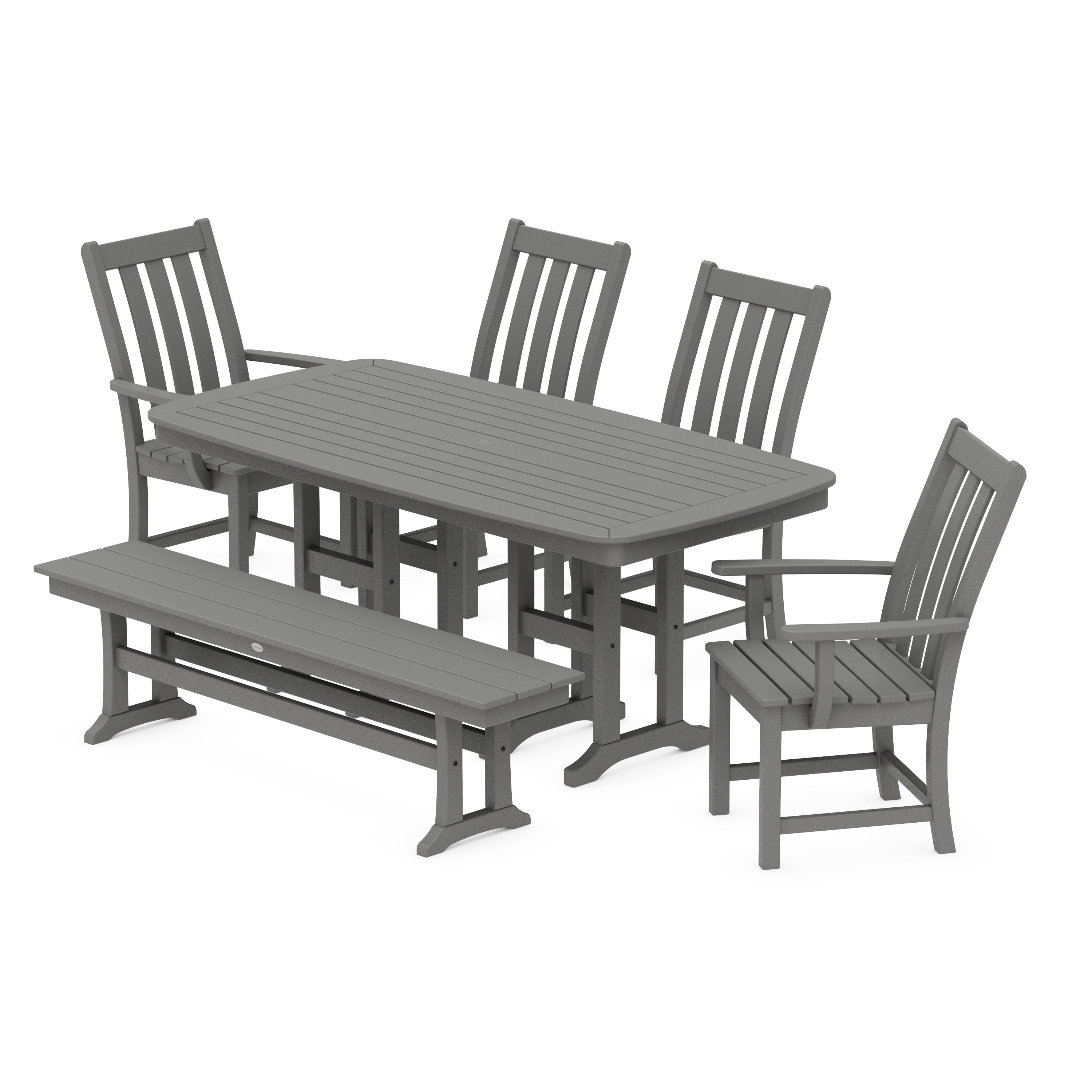 Vineyard 6-Piece Dining Set with Bench